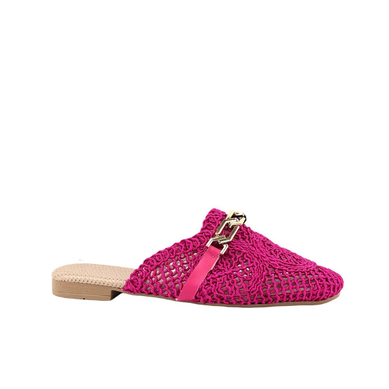 Women's Term Fuchsia Stone Detailed Knitwear slippers 1cm - STREETMODE ™