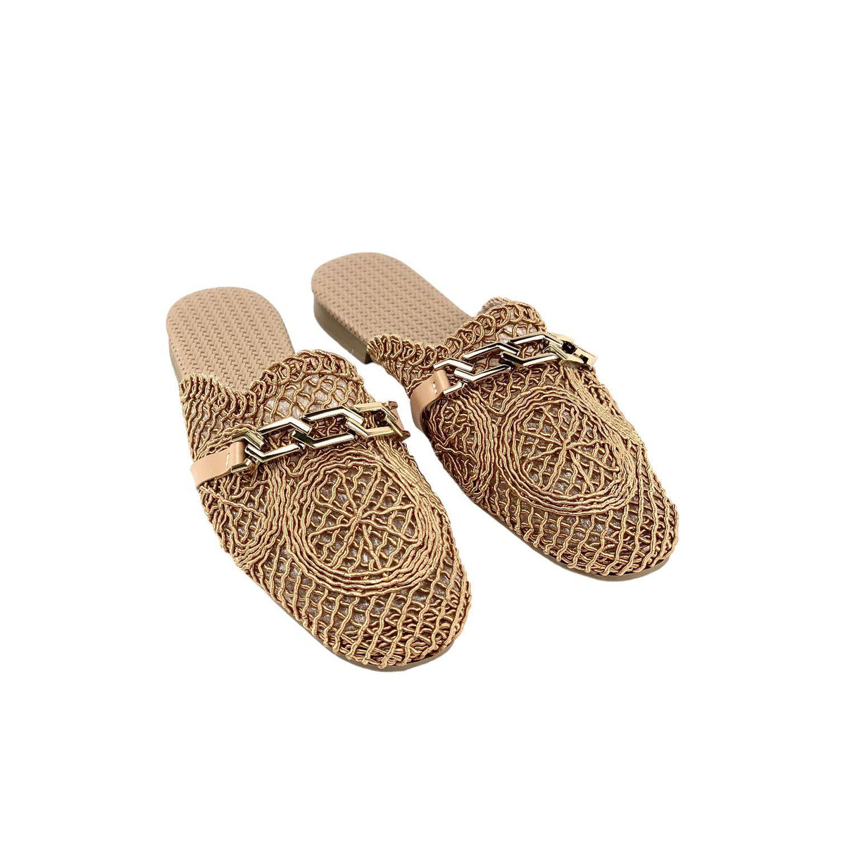 Women's Term Nut Stone Detailed Knitwear slippers 1cm