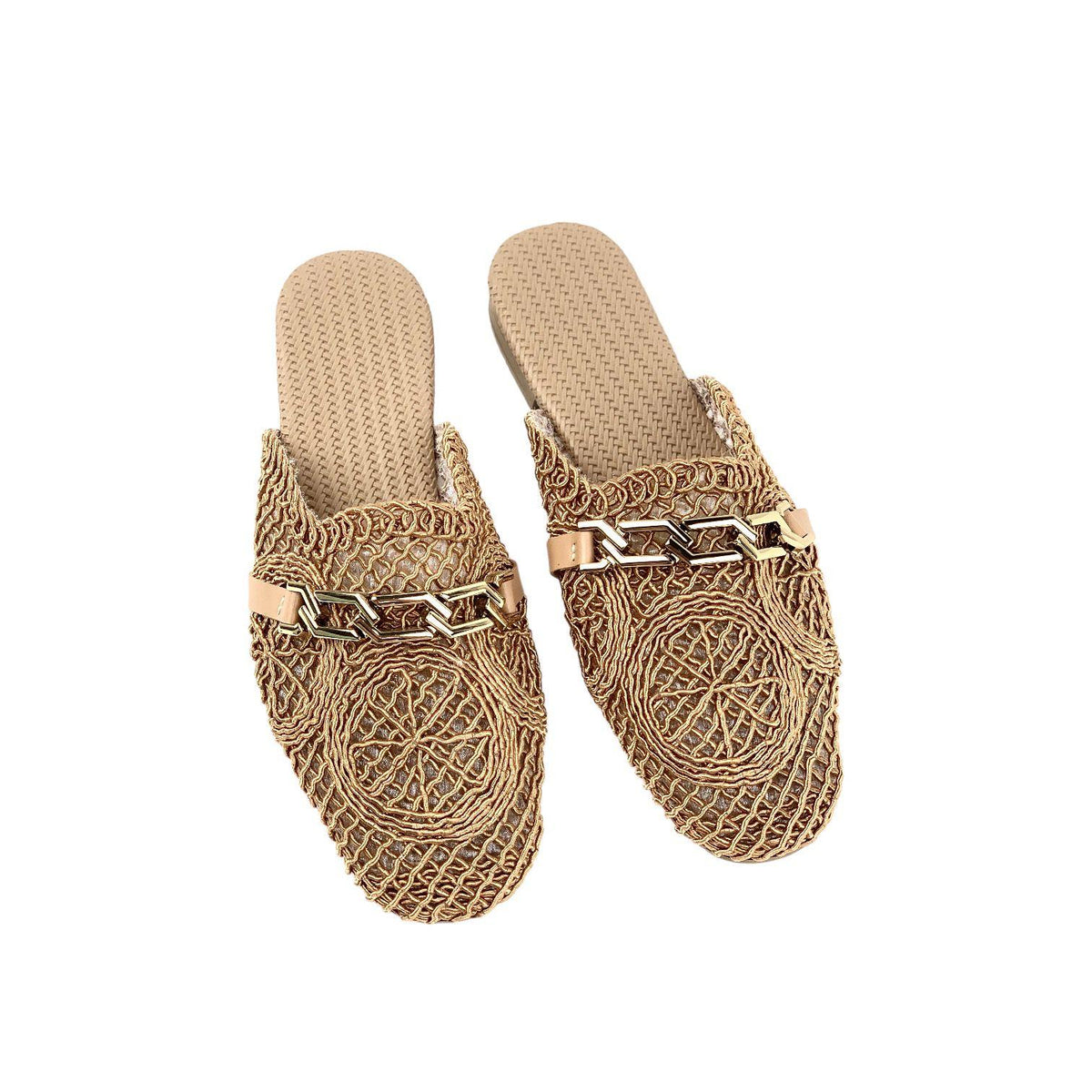 Women's Term Nut Stone Detailed Knitwear slippers 1cm - STREETMODE ™