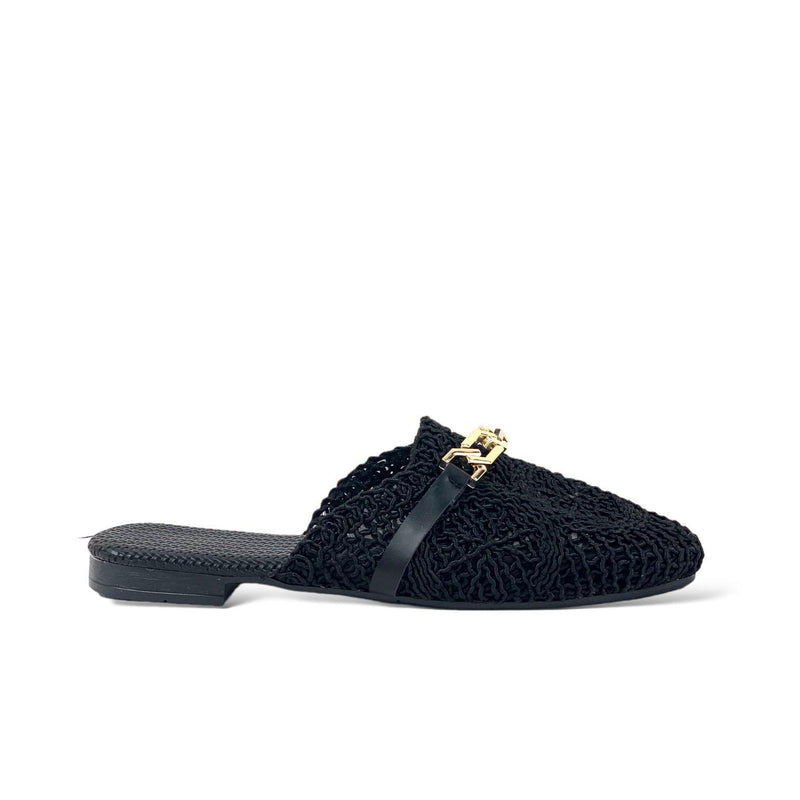 Women's Therm Black Stone Detailed Knitwear Slippers 1cm - STREETMODE ™