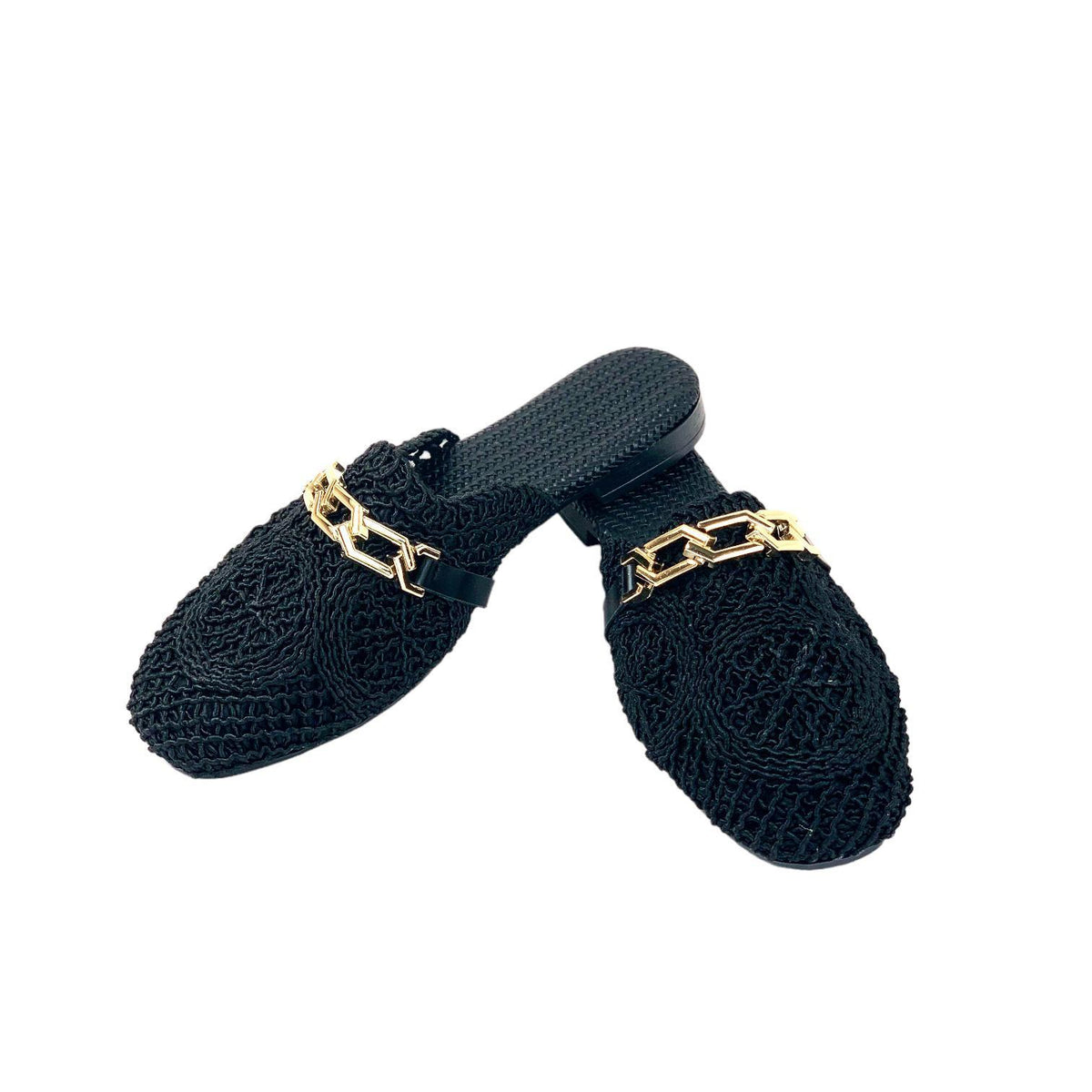 Women's Therm Black Stone Detailed Knitwear Slippers 1cm - STREETMODE ™