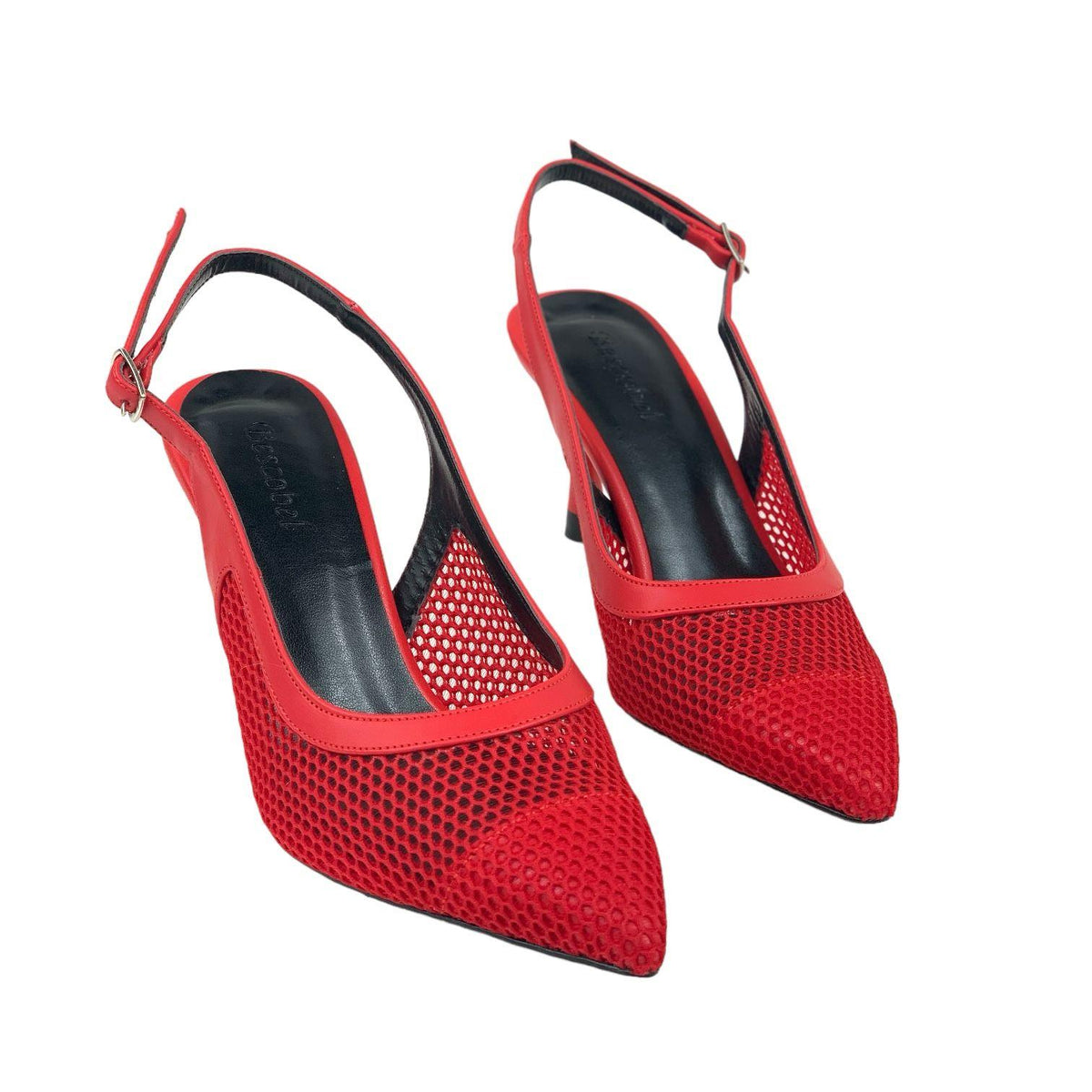 Women's Yabv Red Mesh Detailed Summer Shoes Sandals 7 cm - STREETMODE ™