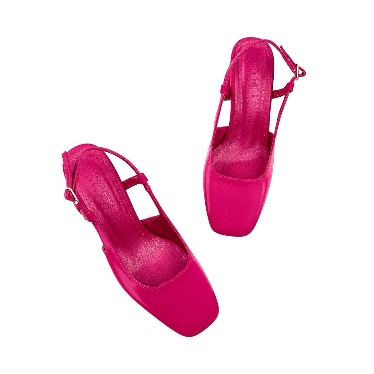 Women's Collar Fuchsia Silky Material Round Toe Open Back Sandals 8 Cm - STREETMODE ™