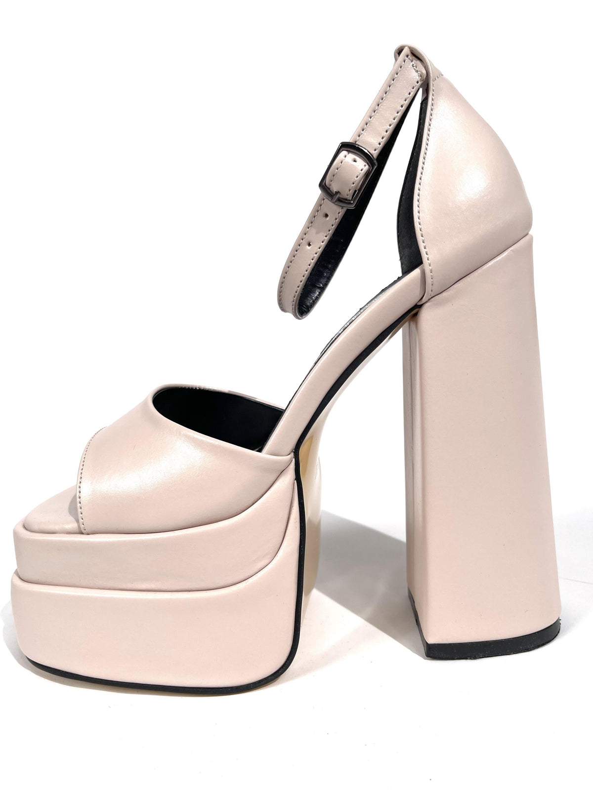 Women's Zoon Beige Skin High Double Platform Open-Front Sandals Shoes - STREETMODE ™