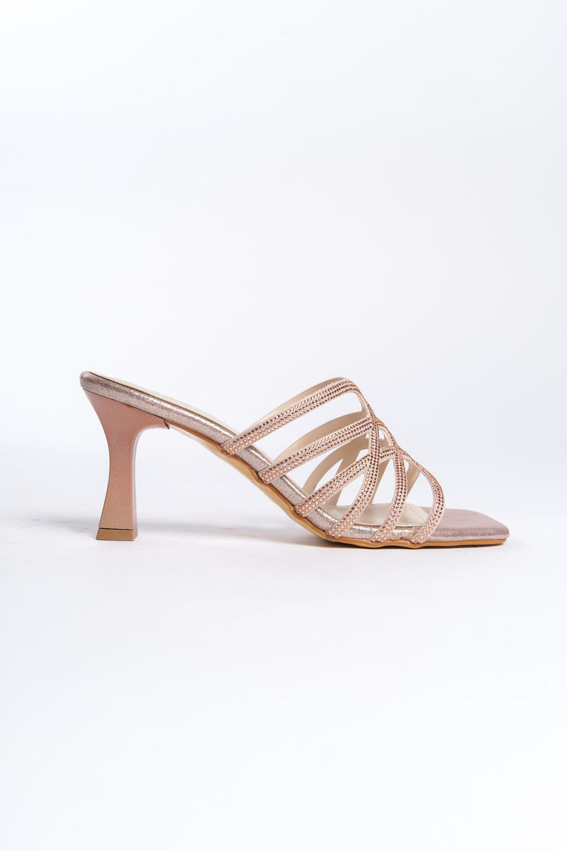 Women's Powder Stone Detailed 8 cm Heel Slippers - STREETMODE ™