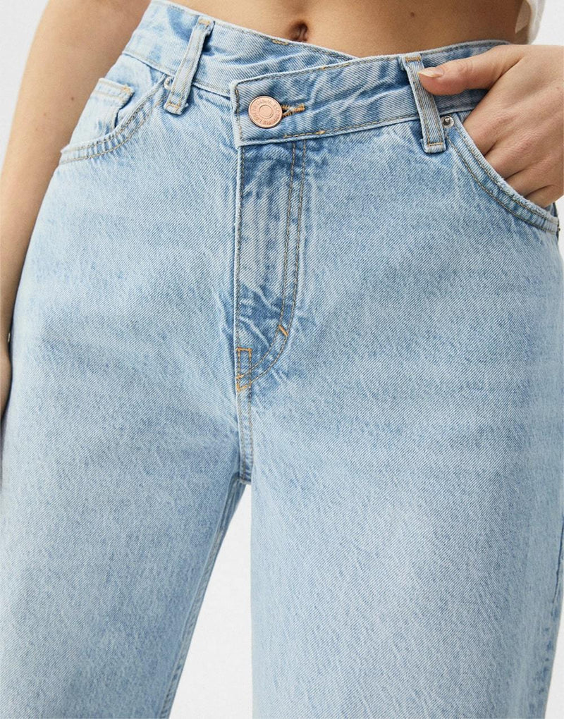 Bear High Waist Wide Leg Women's Baggy Jeans - STREETMODE ™
