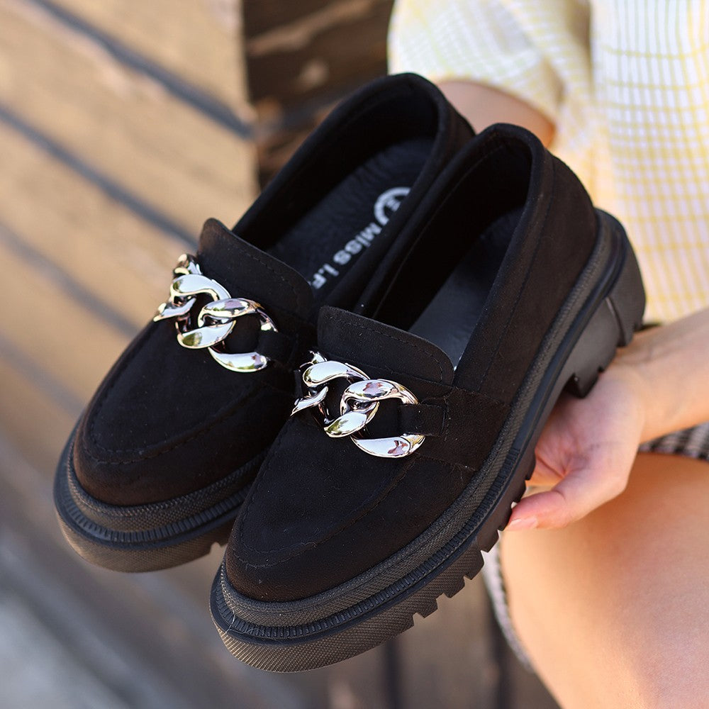 Women's Biga Black Suede Shoes - STREETMODE ™