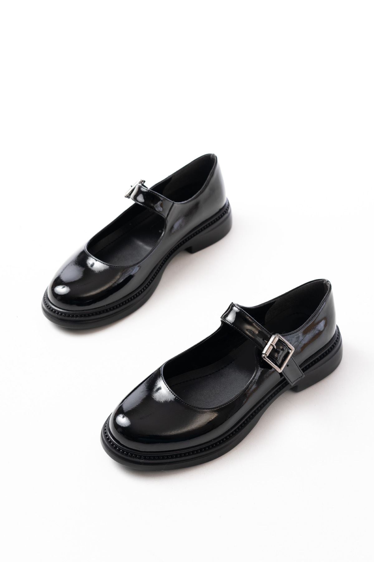 Black Patent Leather Casual Women's Shoes