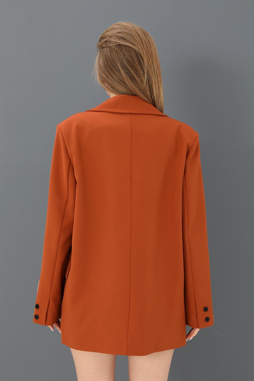 Women's Blazer Jacket Sleeve Rigging Detail - Cinnamon - STREETMODE ™