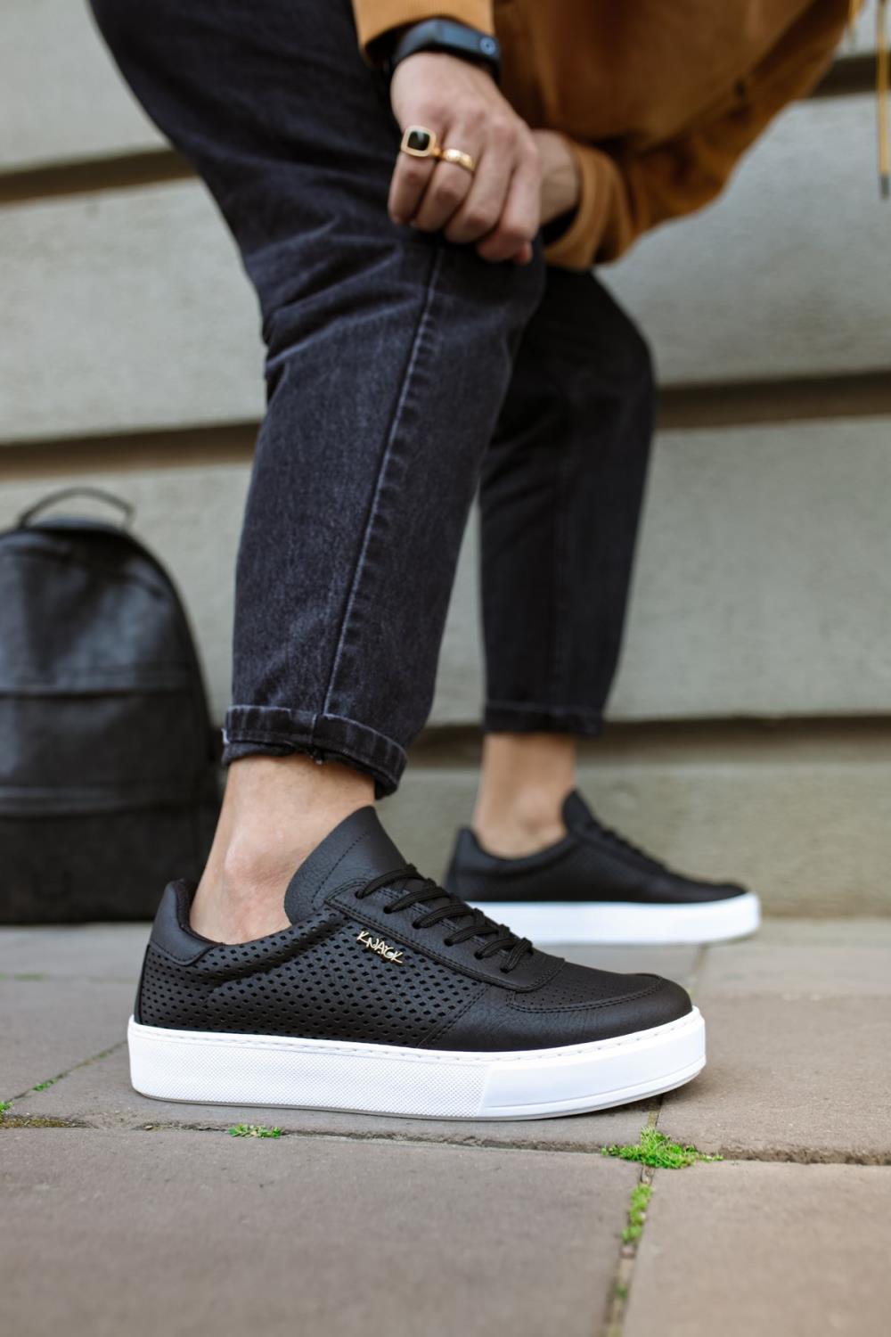 Casual Sneaker Shoes 011 Black White - STREETMODE ™