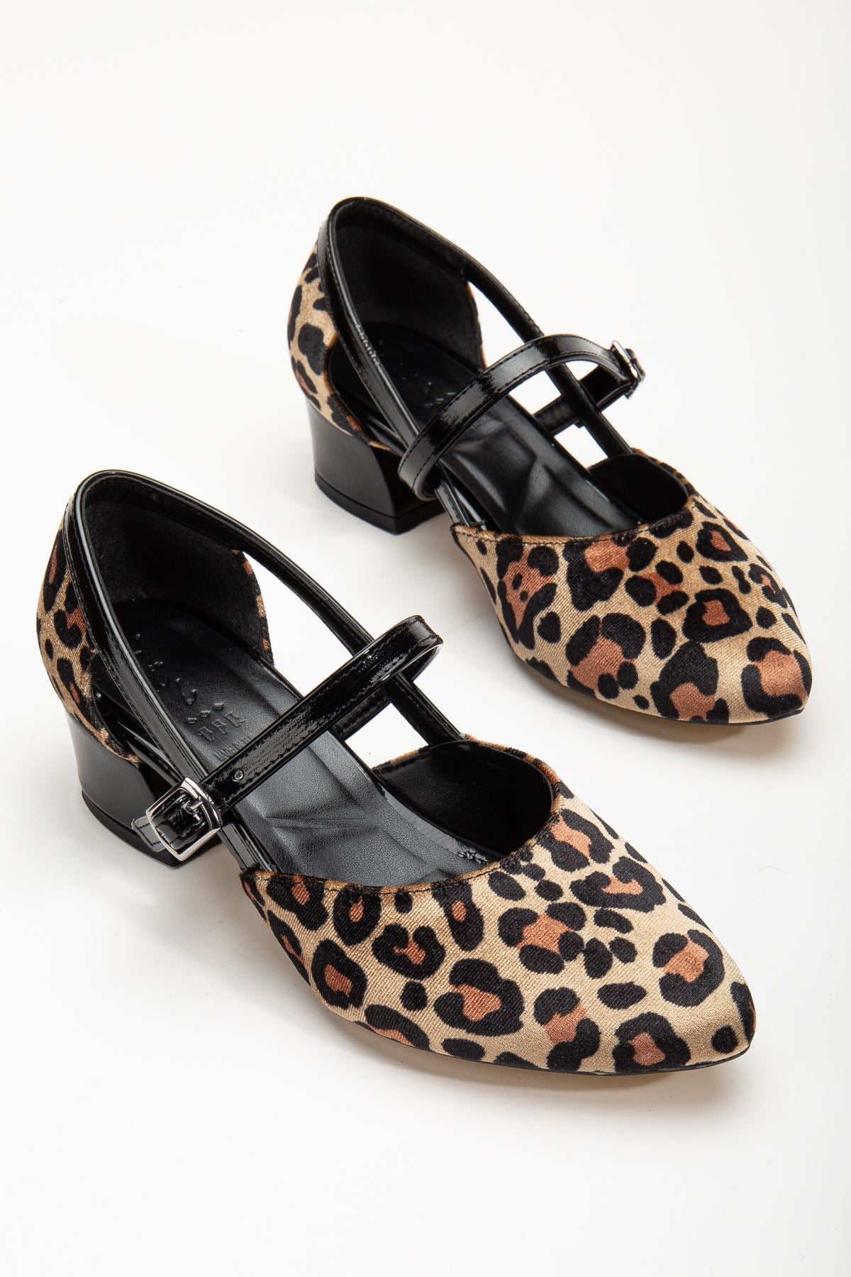 Cedric Black - Leopard Crocodile Detailed Low Heeled Women's Shoes - STREETMODE ™