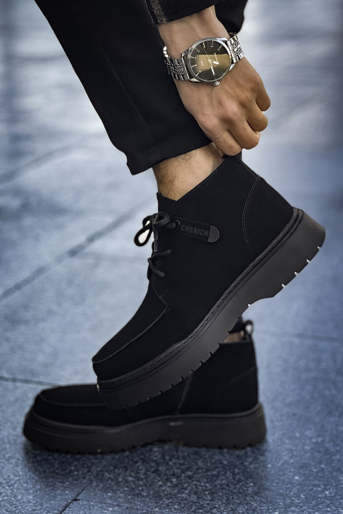 CH 213 Men's Boots BLACK Suede - STREETMODE ™