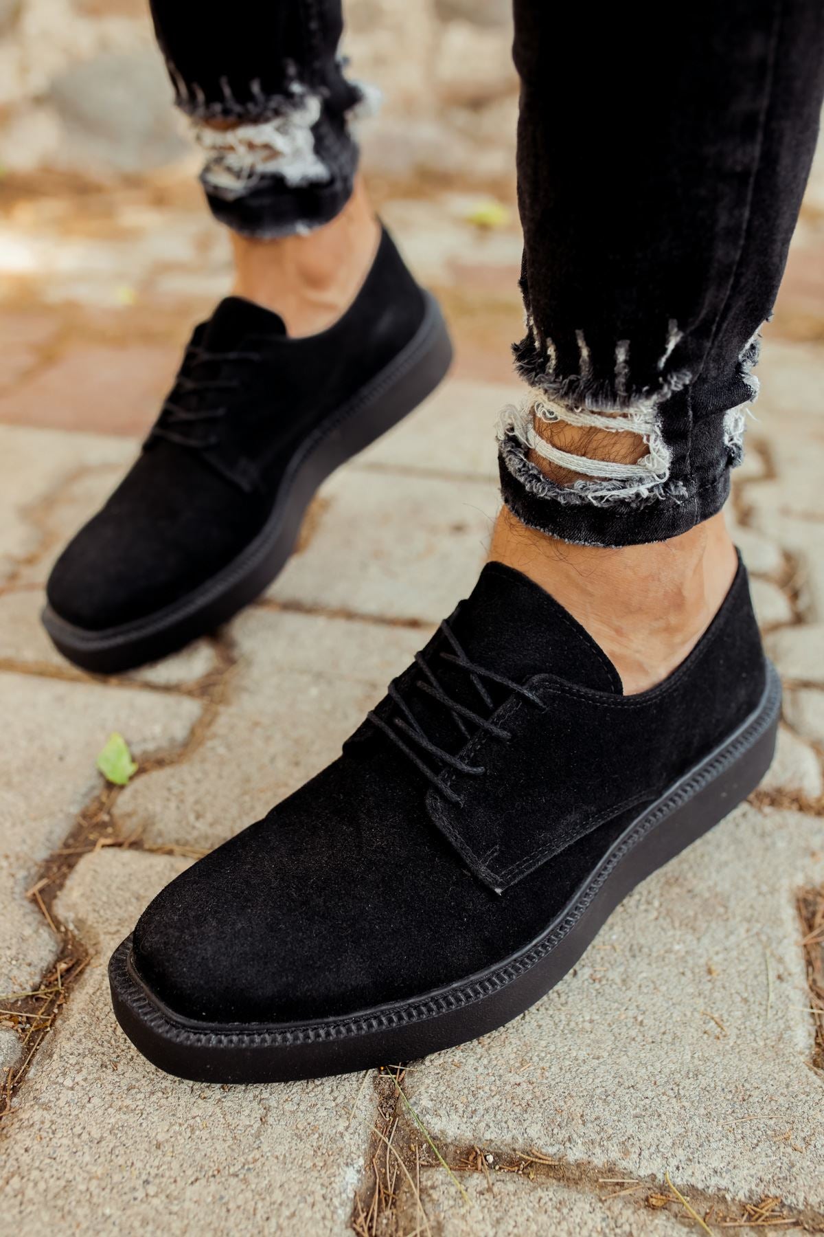 CH001 Men's Full Black Suede Classic Shoes - STREETMODE ™