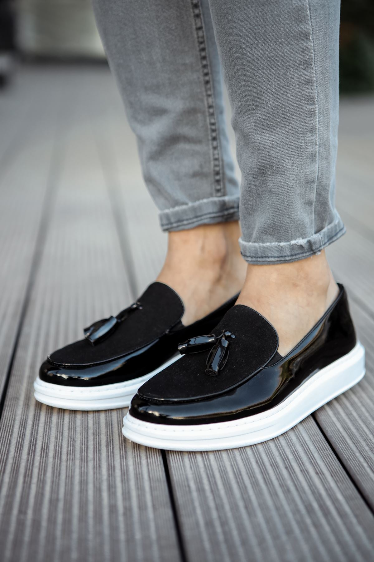 CH002 Men's Black-White Sole Corcik Classic Shoes - STREETMODE ™