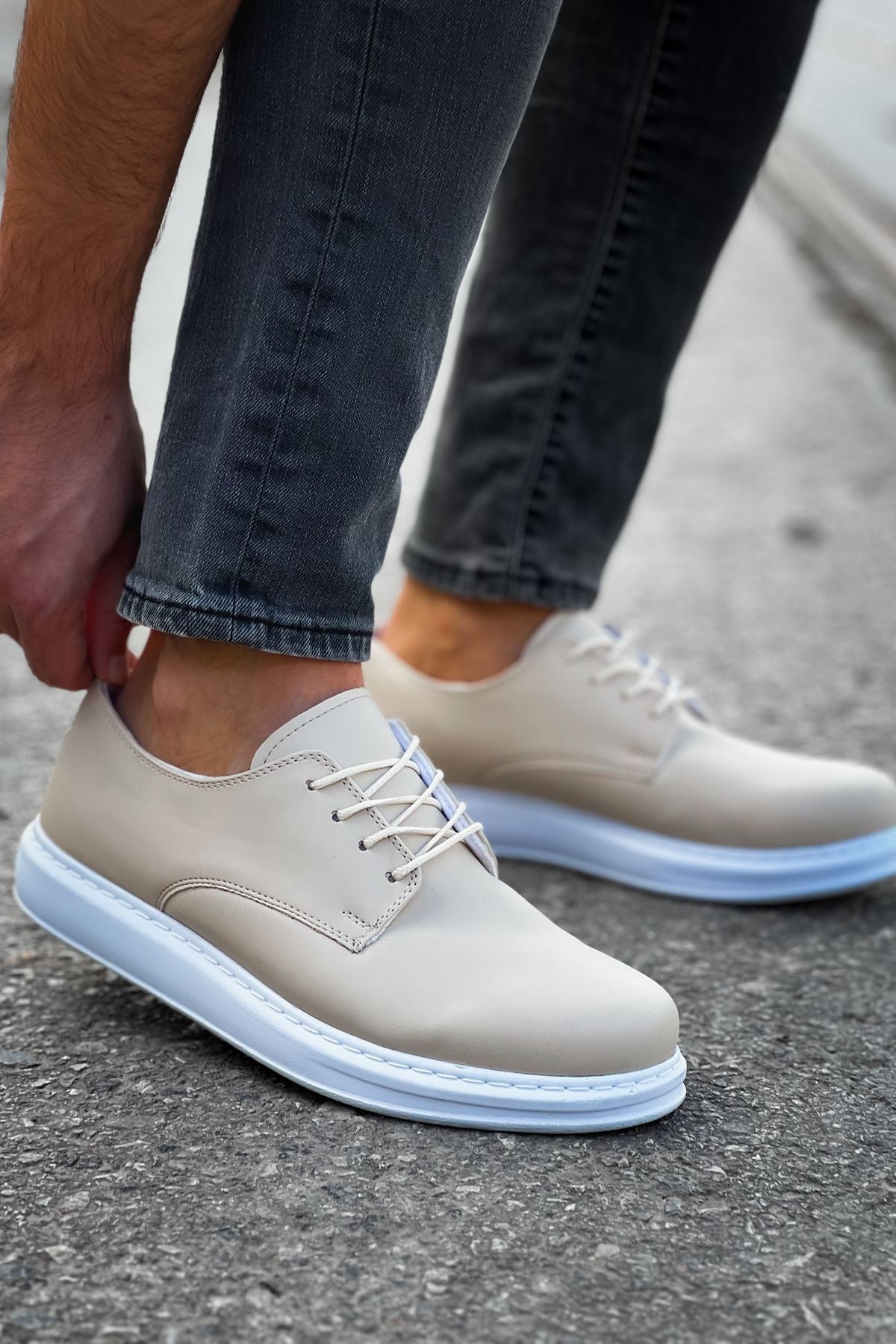 CH003 CBT Pelle Classica Men's Shoes BEIGE