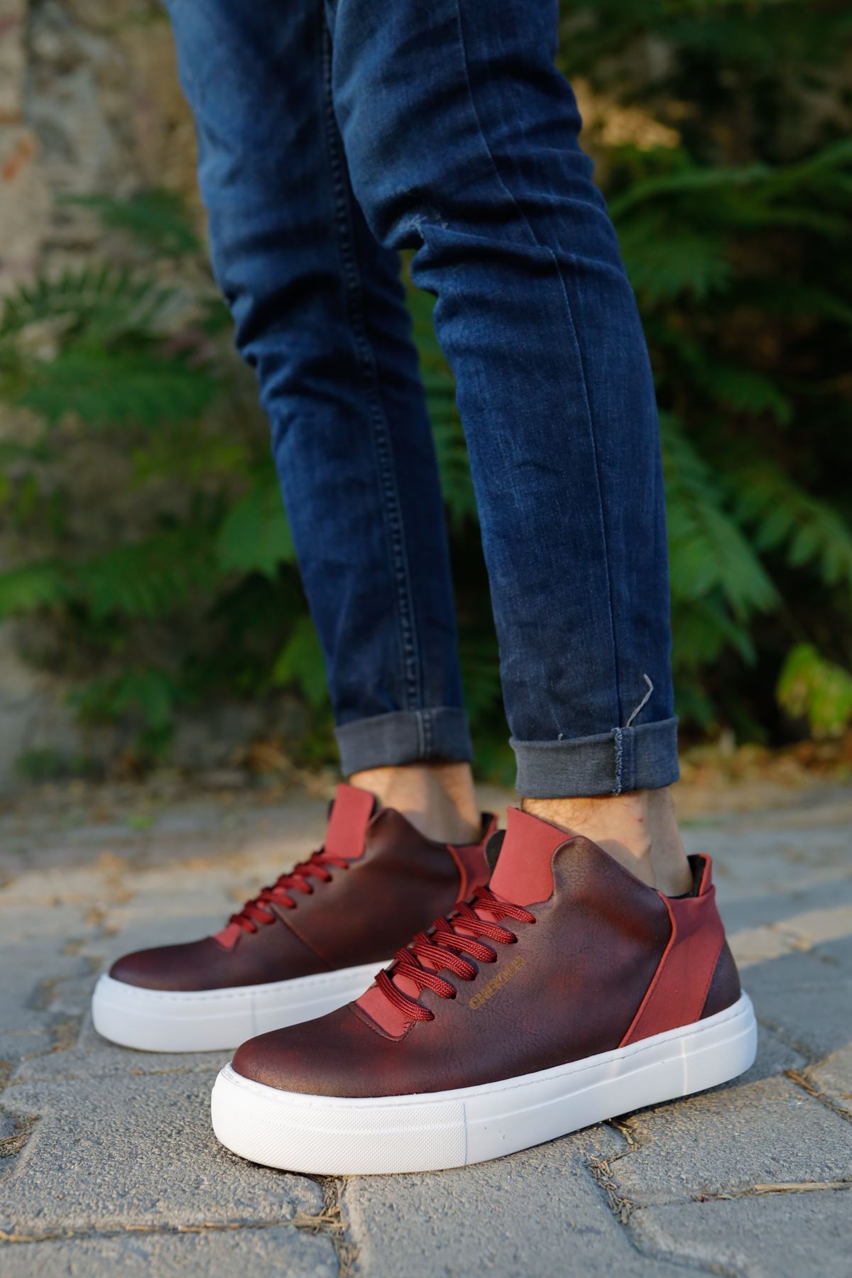 CH004 CBT Hide Men's Shoes CLARET RED