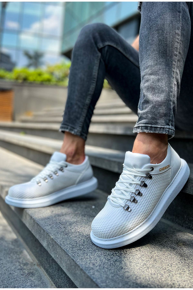 CH021 Men's Unisex Full White Honeycomb Processing Casual Sneaker Sports Shoes - STREETMODE ™
