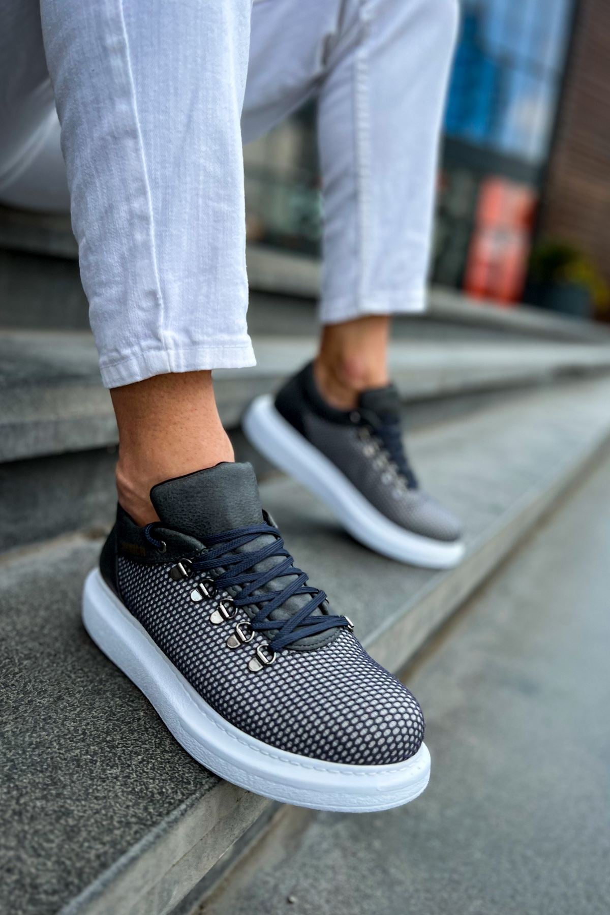 CH021 Men's Unisex Grey-White Sole Honeycomb Processing Casual Sneaker Sports Shoes - STREETMODE ™