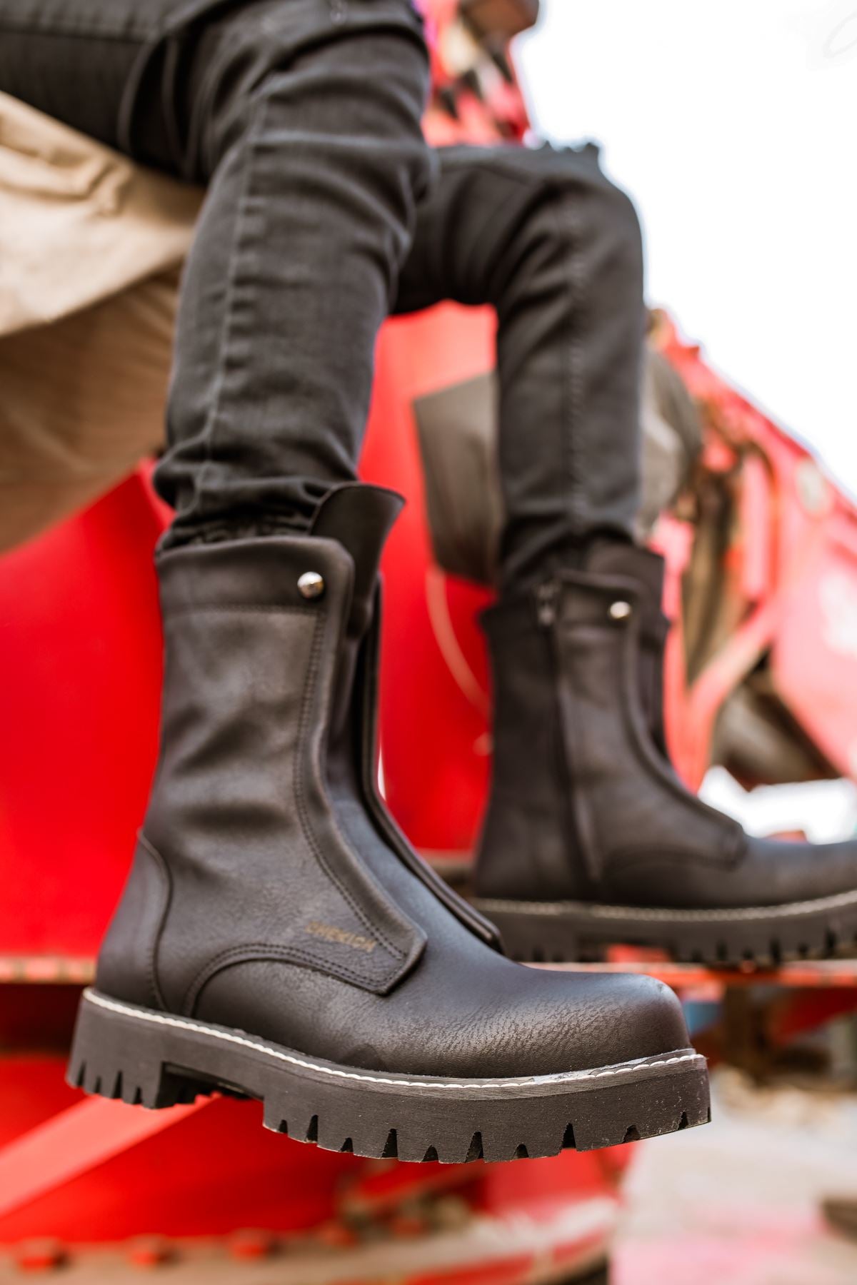 CH027 Men's  Black-Black Sole Casual Winter Boots - STREETMODE ™
