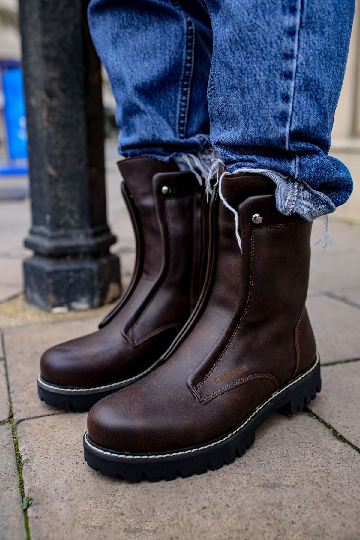 CH027 Men's  Brown-Black Sole Casual Winter Boots - STREETMODE ™
