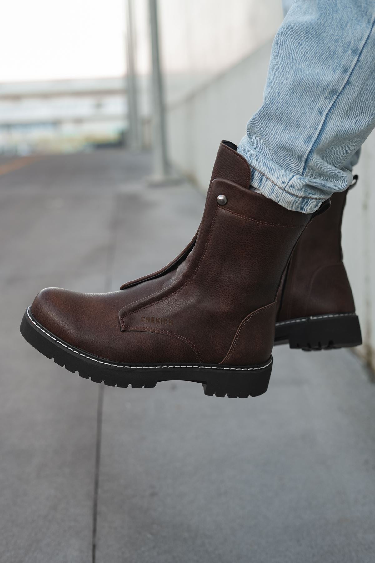 CH027 Men's  Brown-Black Sole Casual Winter Boots - STREETMODE ™