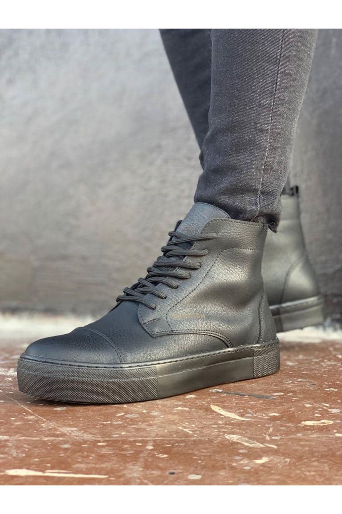 CH029 CST Vulcanized Lace Up Men's Boots BLACK - STREETMODE ™