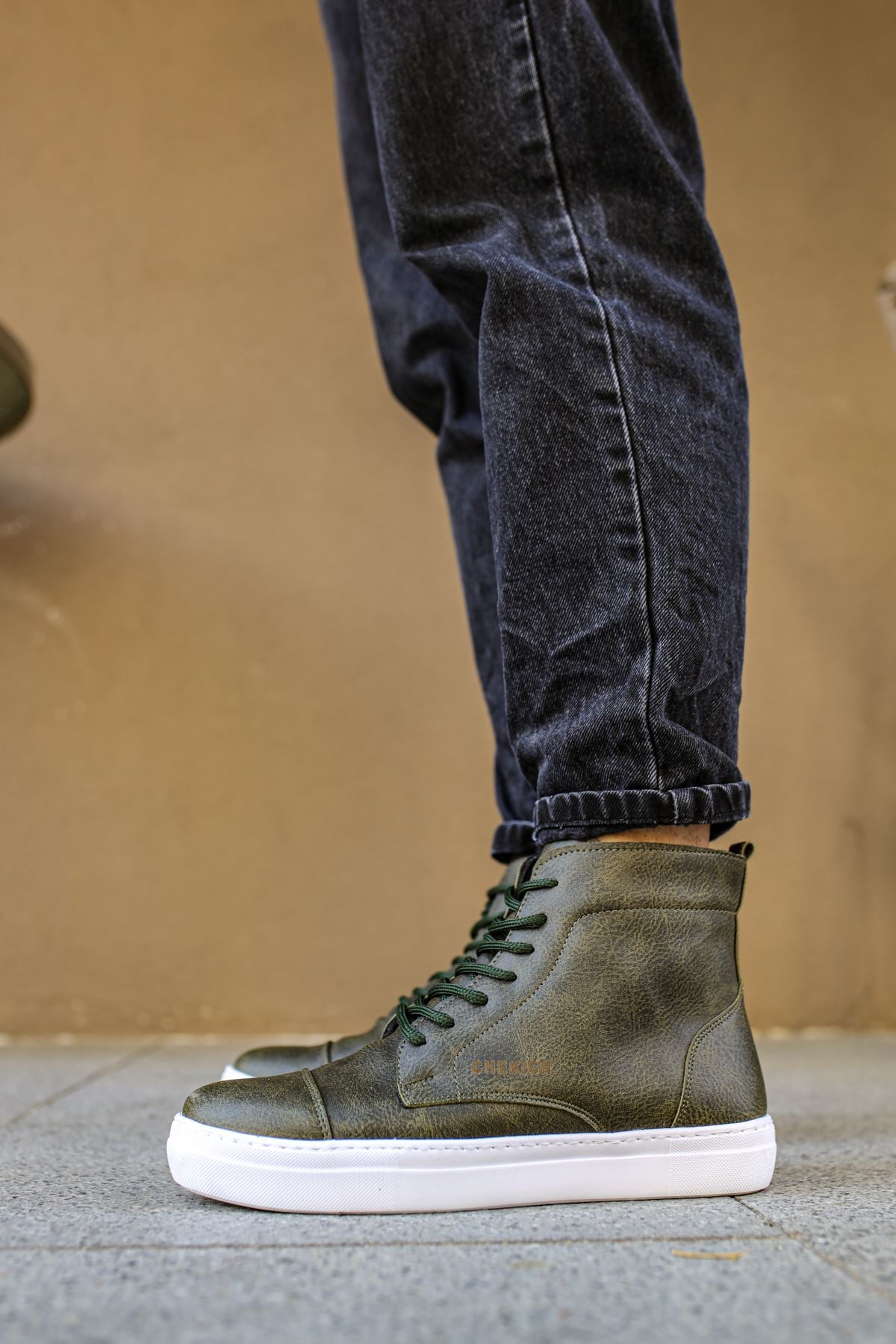 CH029 Men's Khaki Casual Sneaker Boots - STREETMODE ™