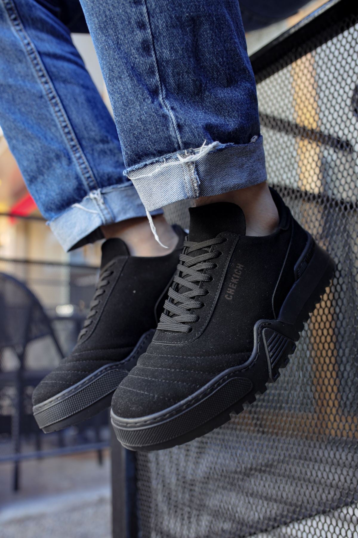 CH037 Men's Suede Full Black Casual Shoes - STREETMODE ™