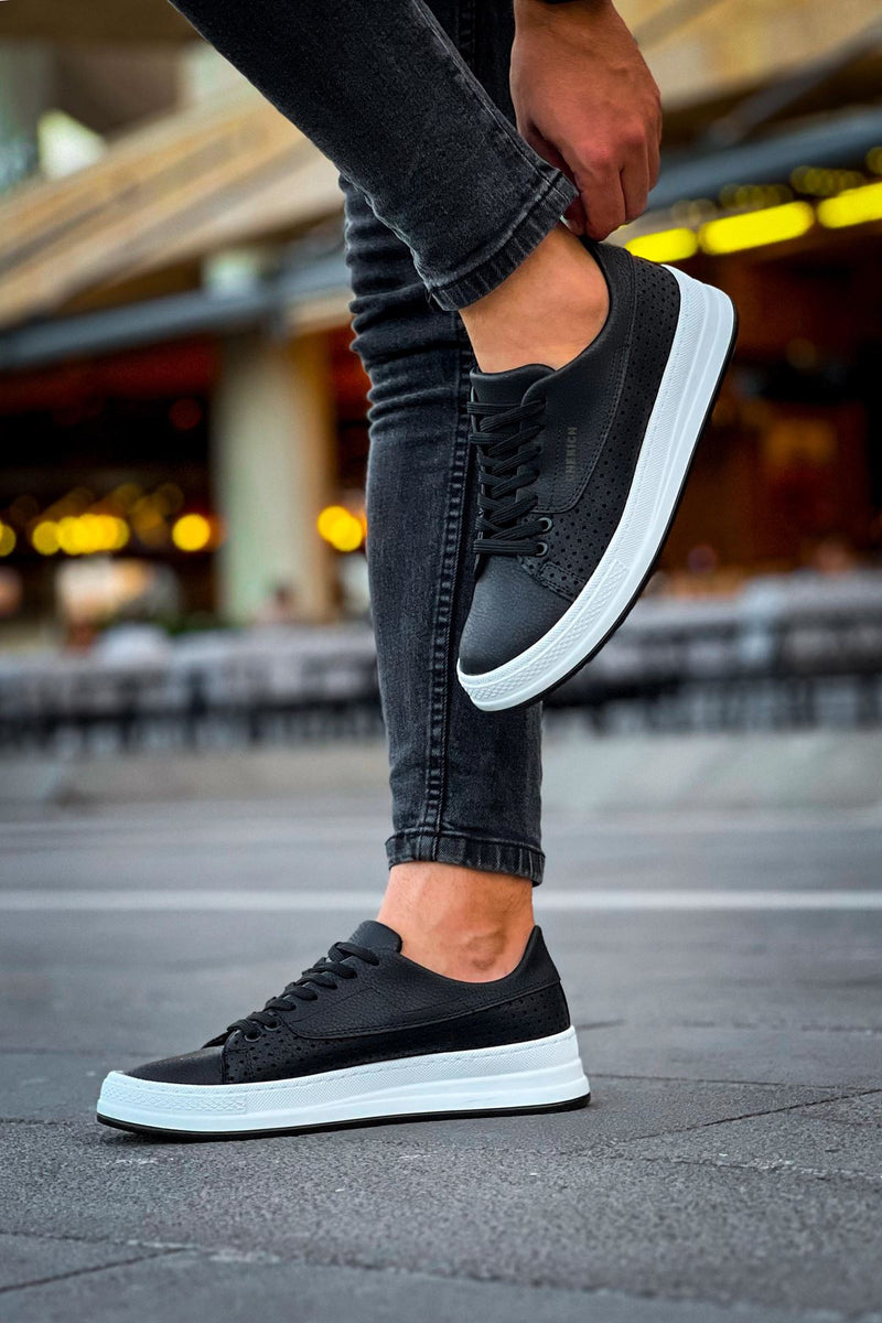 CH043 Men's Unisex Black-White Sole Casual Shoes - STREETMODE ™