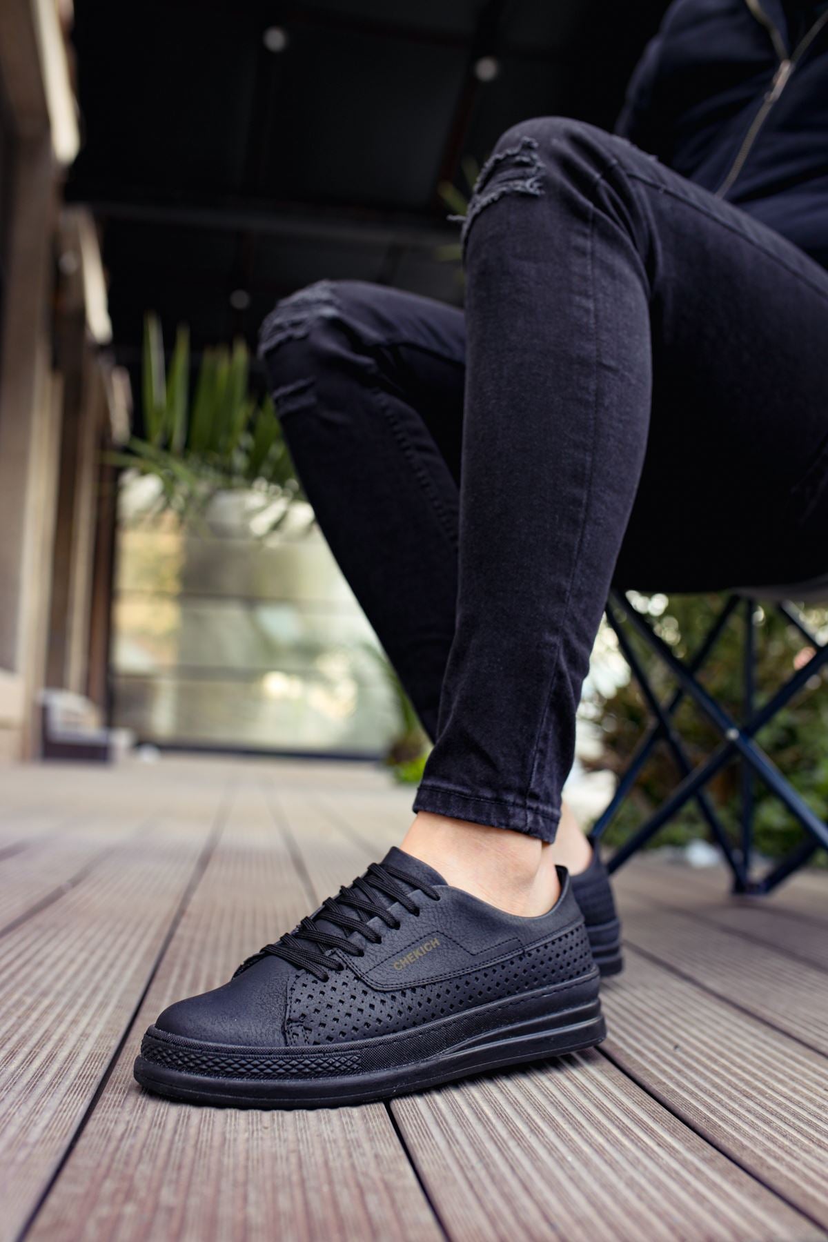 CH043 Men's Unisex Full Black Casual Shoes - STREETMODE ™