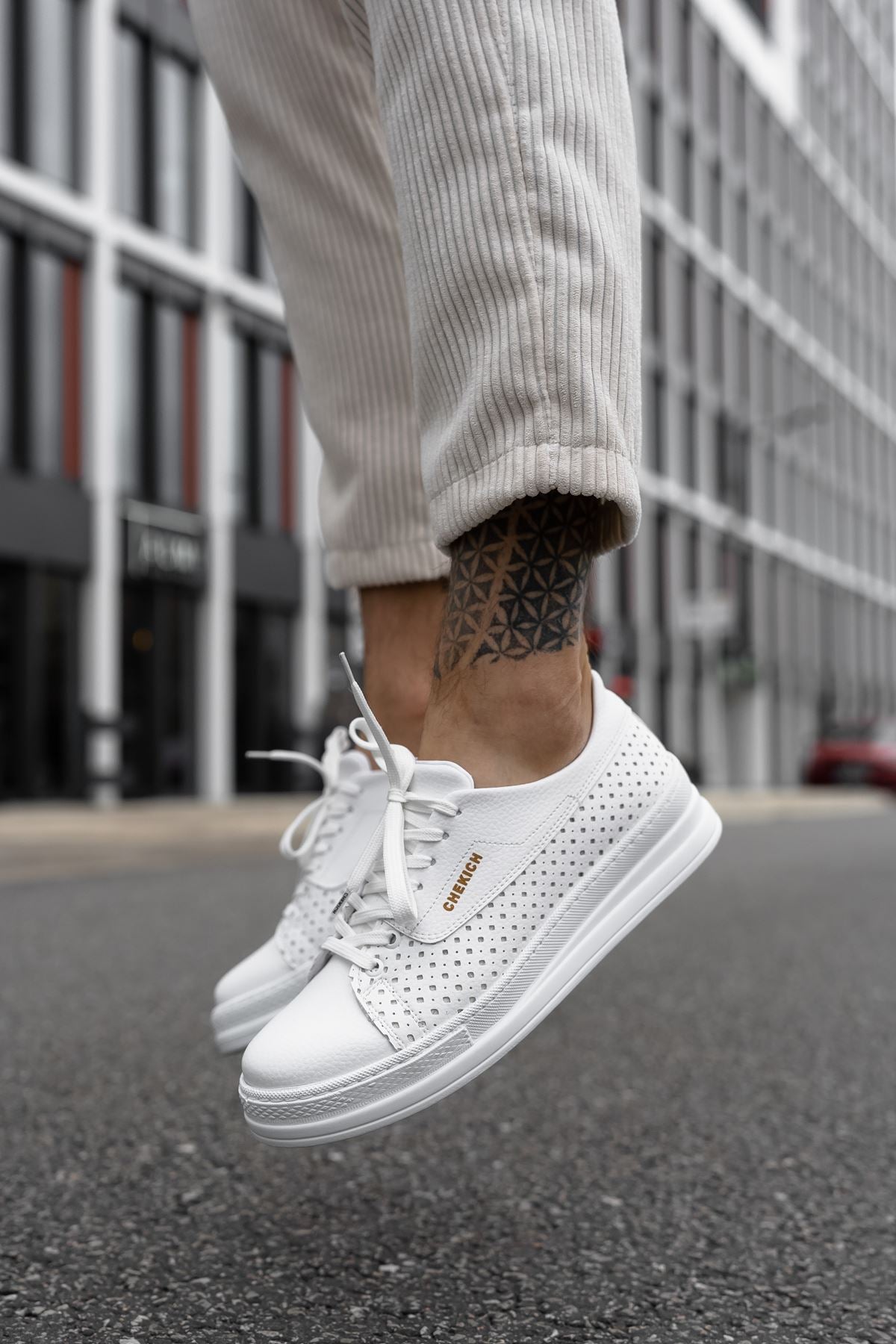 CH043 Men's Unisex Full White Casual Shoes - STREETMODE ™