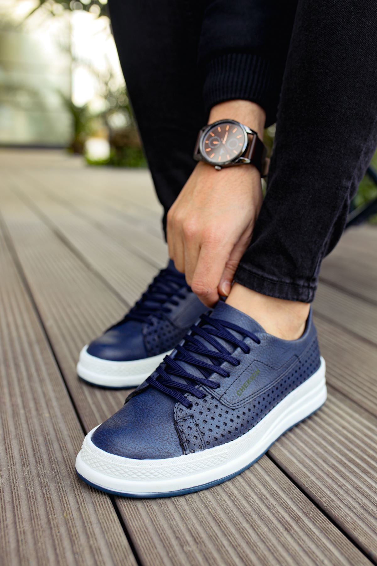 CH043 Men's Unisex Navy Blue-White Sole Casual Shoes | STREETMODE ™