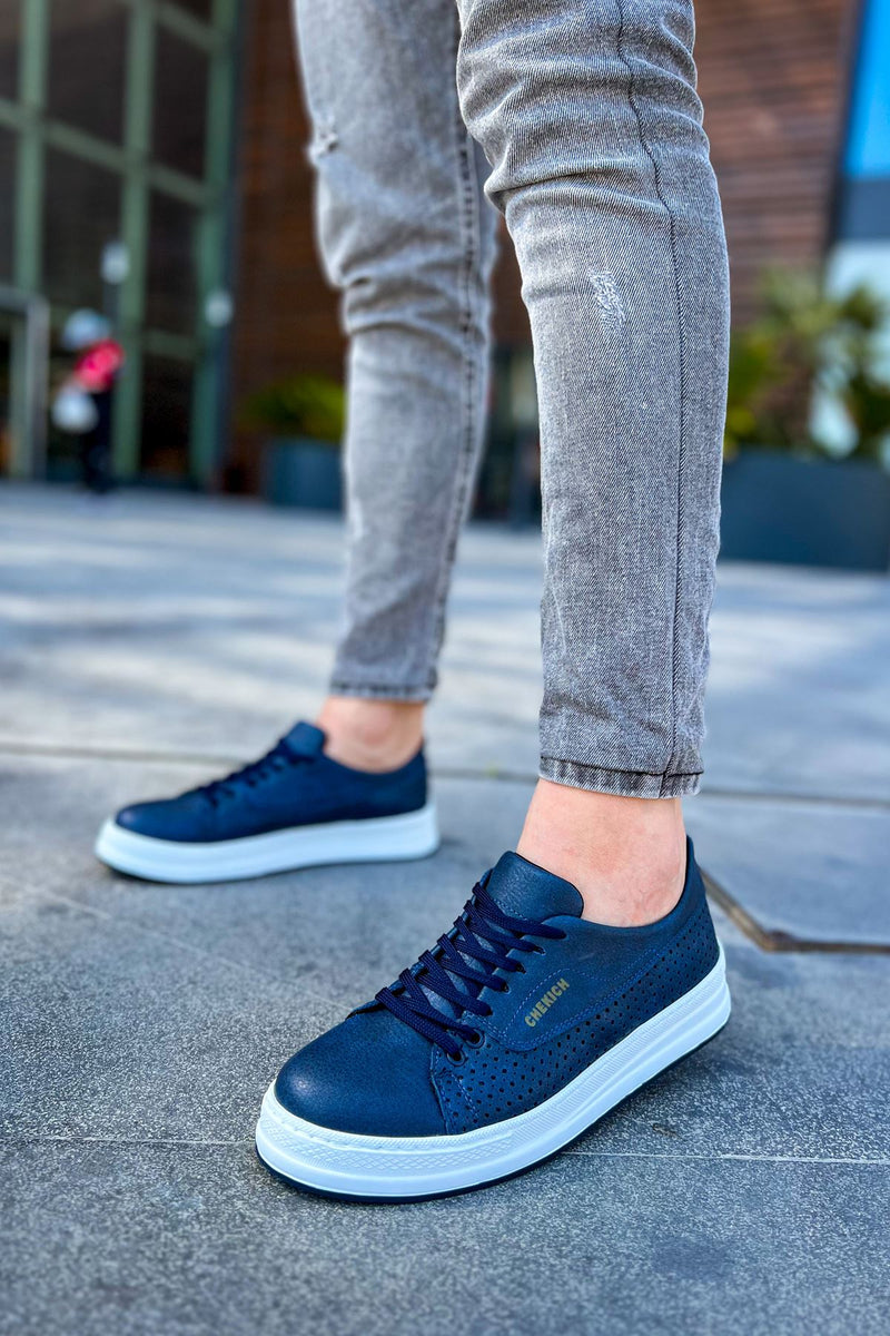 CH043 Men's Unisex Navy Blue-White Sole Casual Shoes - STREETMODE ™