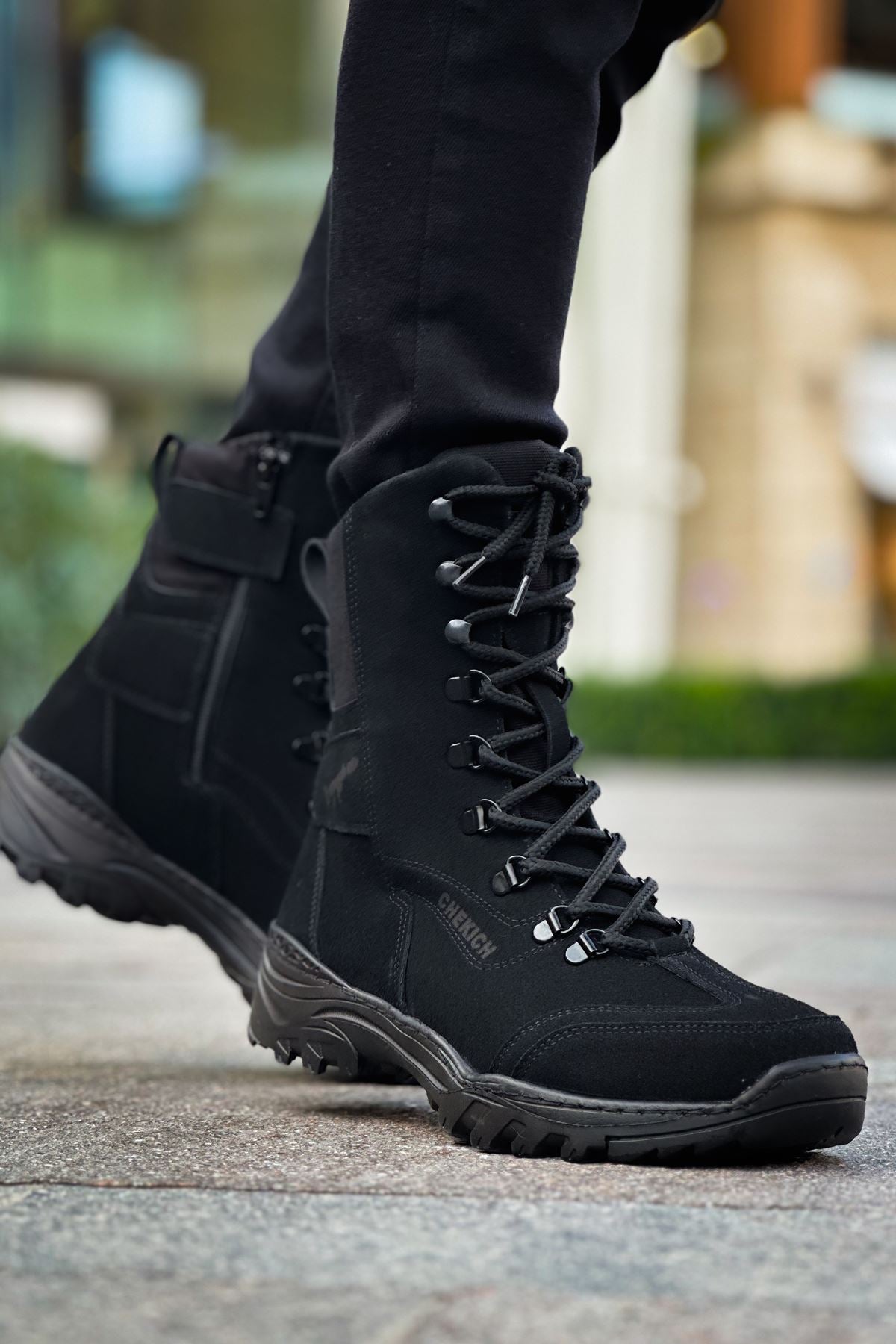 CH051 Men's Suede Black Casual Sports Sneaker Boots - STREETMODE ™