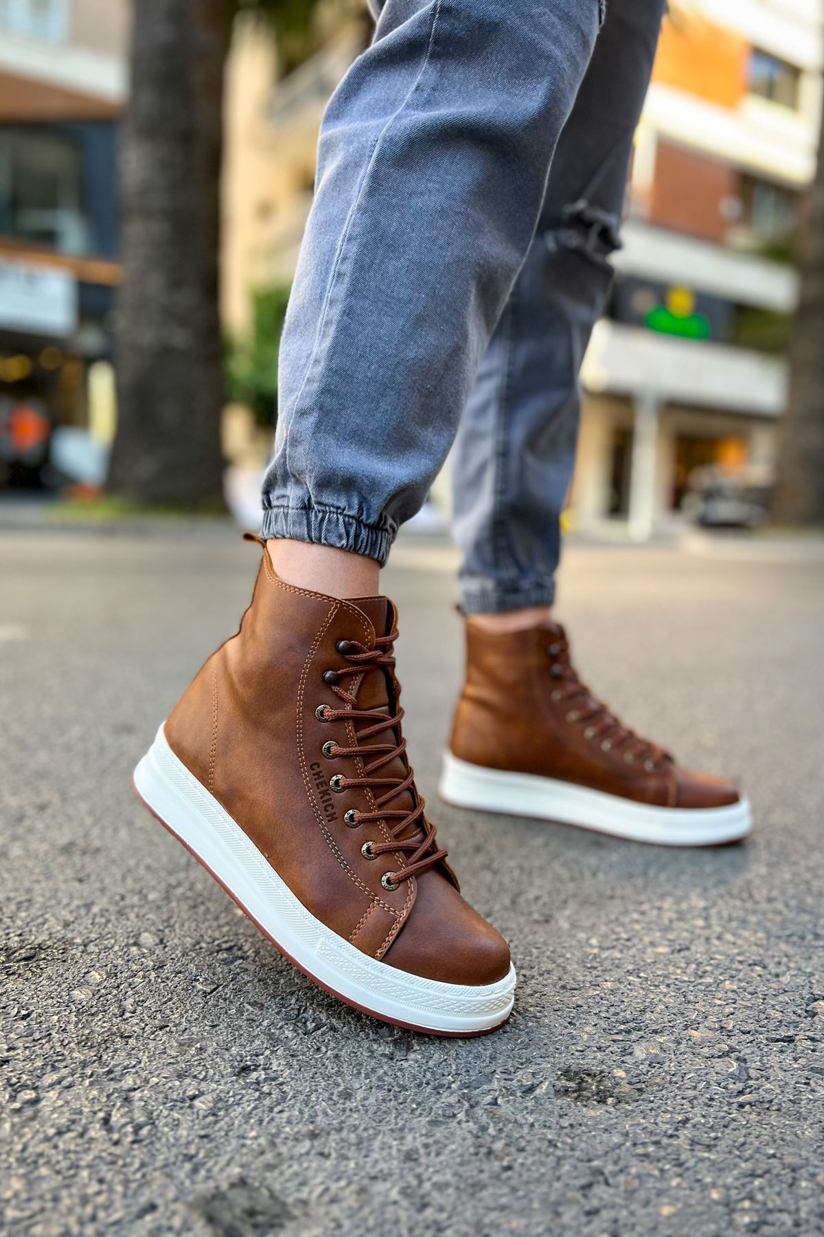 Leather sneaker boots mens best sale