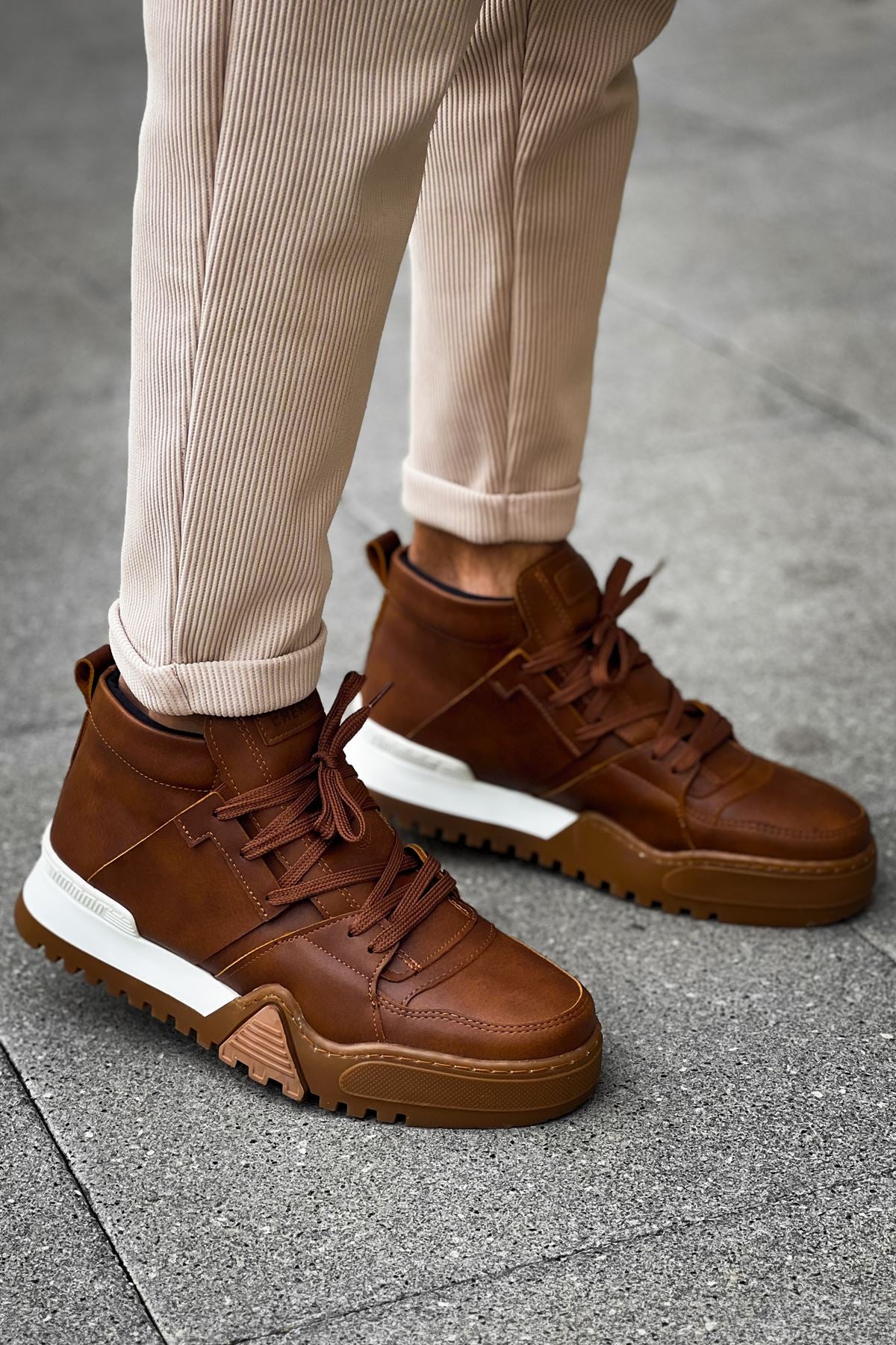 CH057 WS  Men's Sneaker Boots BROWN - STREETMODE ™