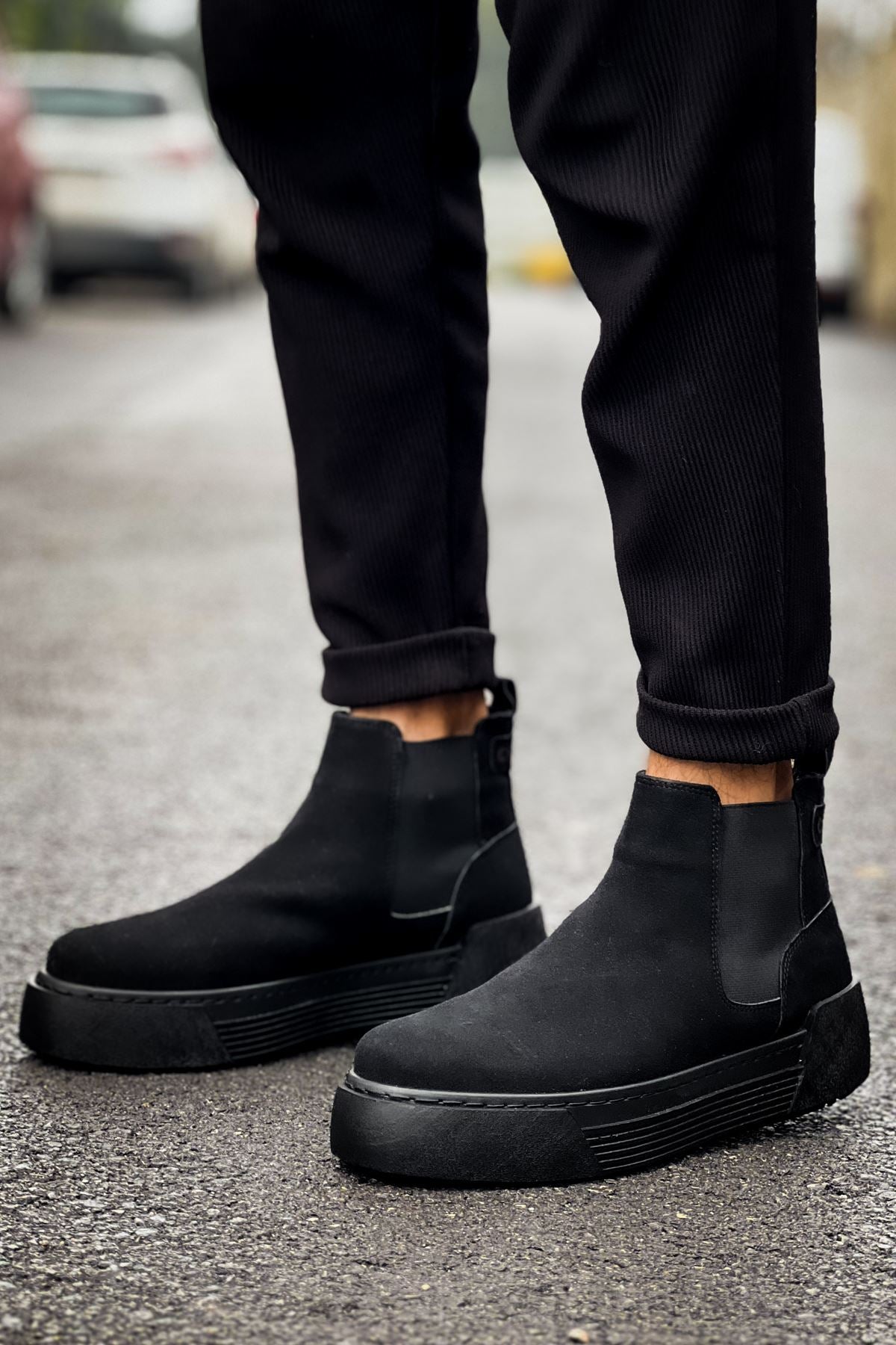 CH069 Suede Men's Boots BLACK - STREETMODE ™