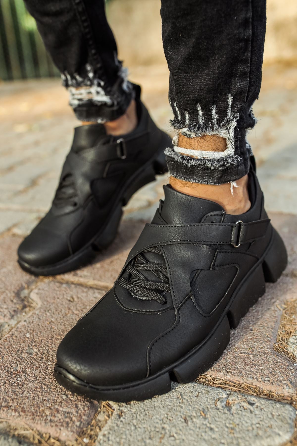 CH071 Men's Full Black Casual Sneaker Sports Shoes