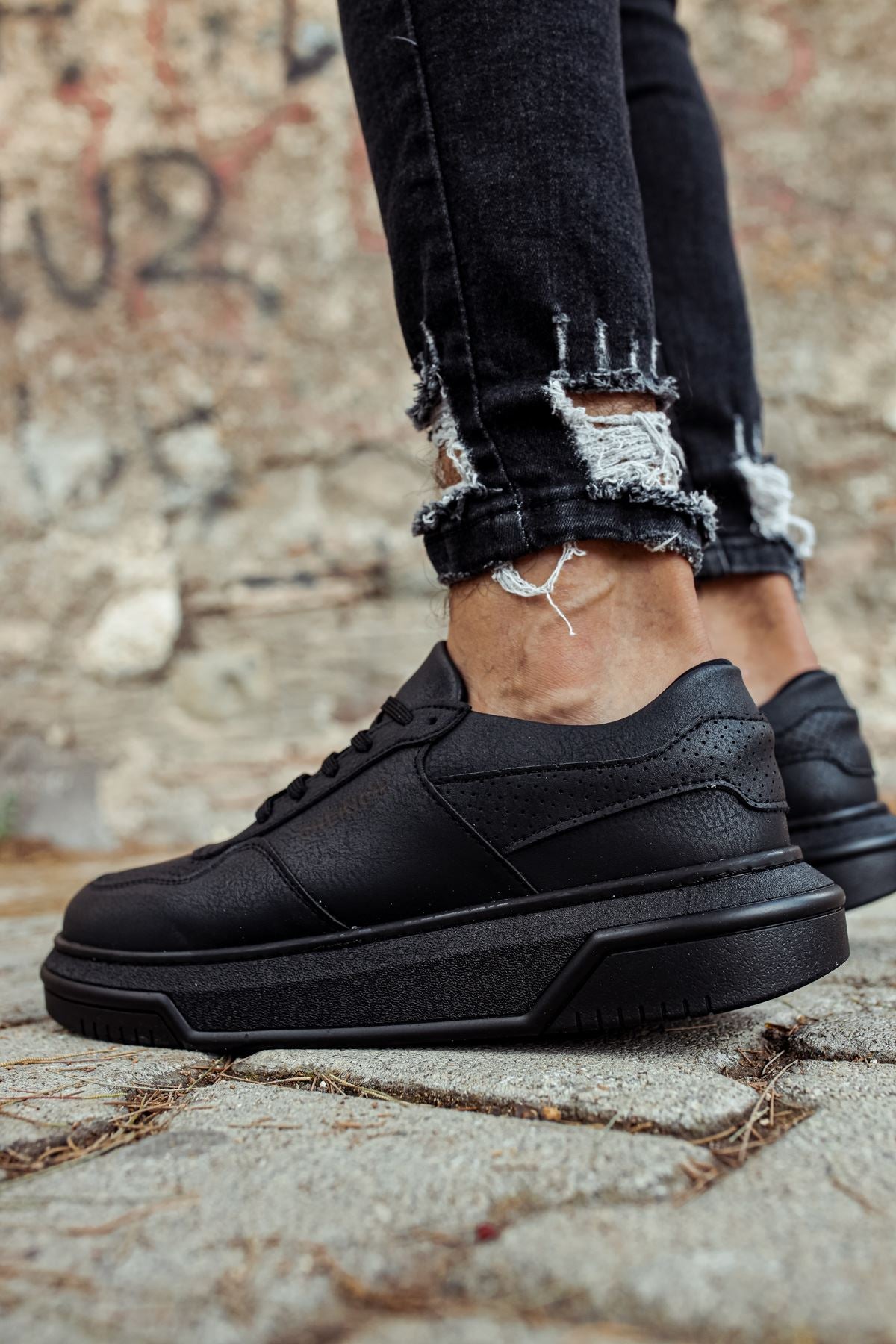 CH075 Black Sole Men's Unisex Sneaker Shoes - STREETMODE ™