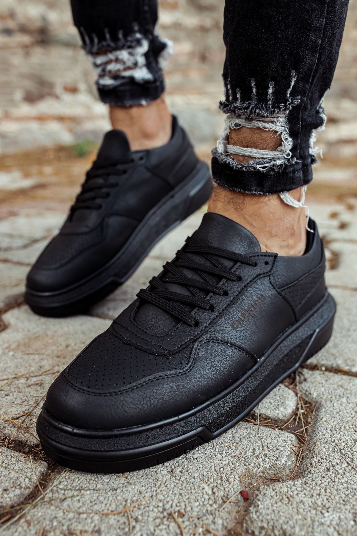 CH075 Black Sole Men's Unisex Sneaker Shoes - STREETMODE ™