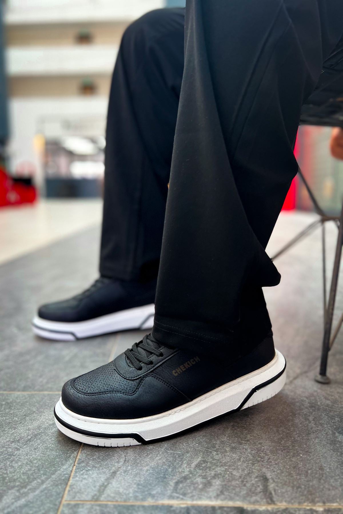 CH075 SilkRoad White Sole Men's Unisex Shoes BLACK - STREETMODE ™