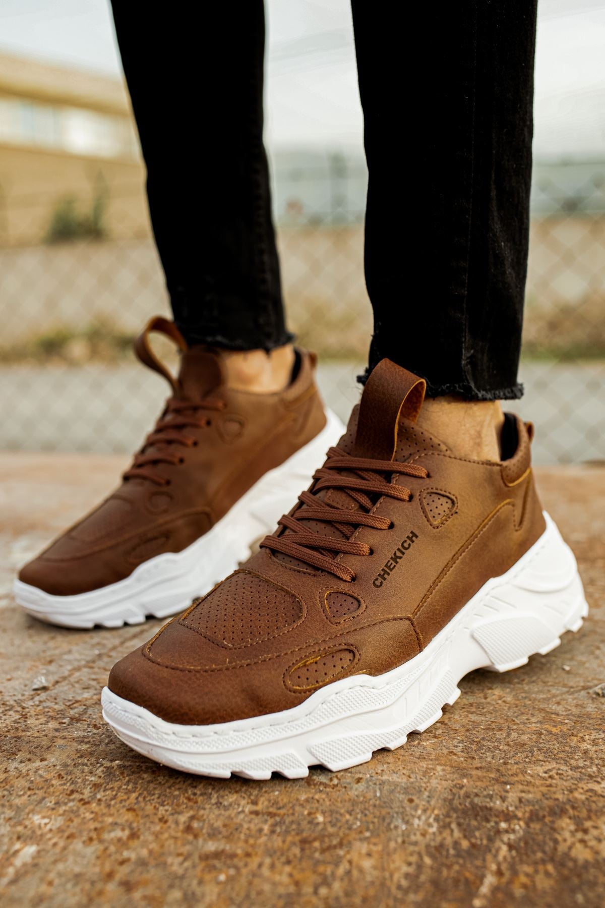 CH089 BT Men's Sneaker Shoes - Brown - STREETMODE ™