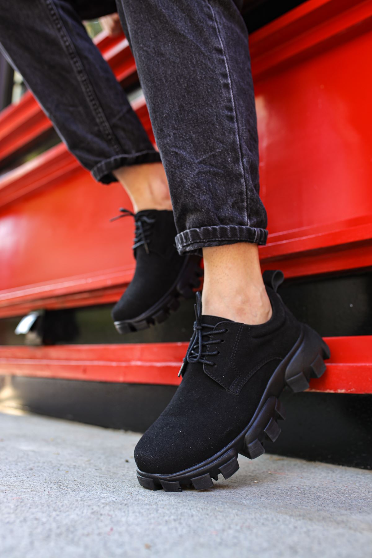 CH093 Suede ST Men's-Unisex  Shoes BLACK - STREETMODE ™