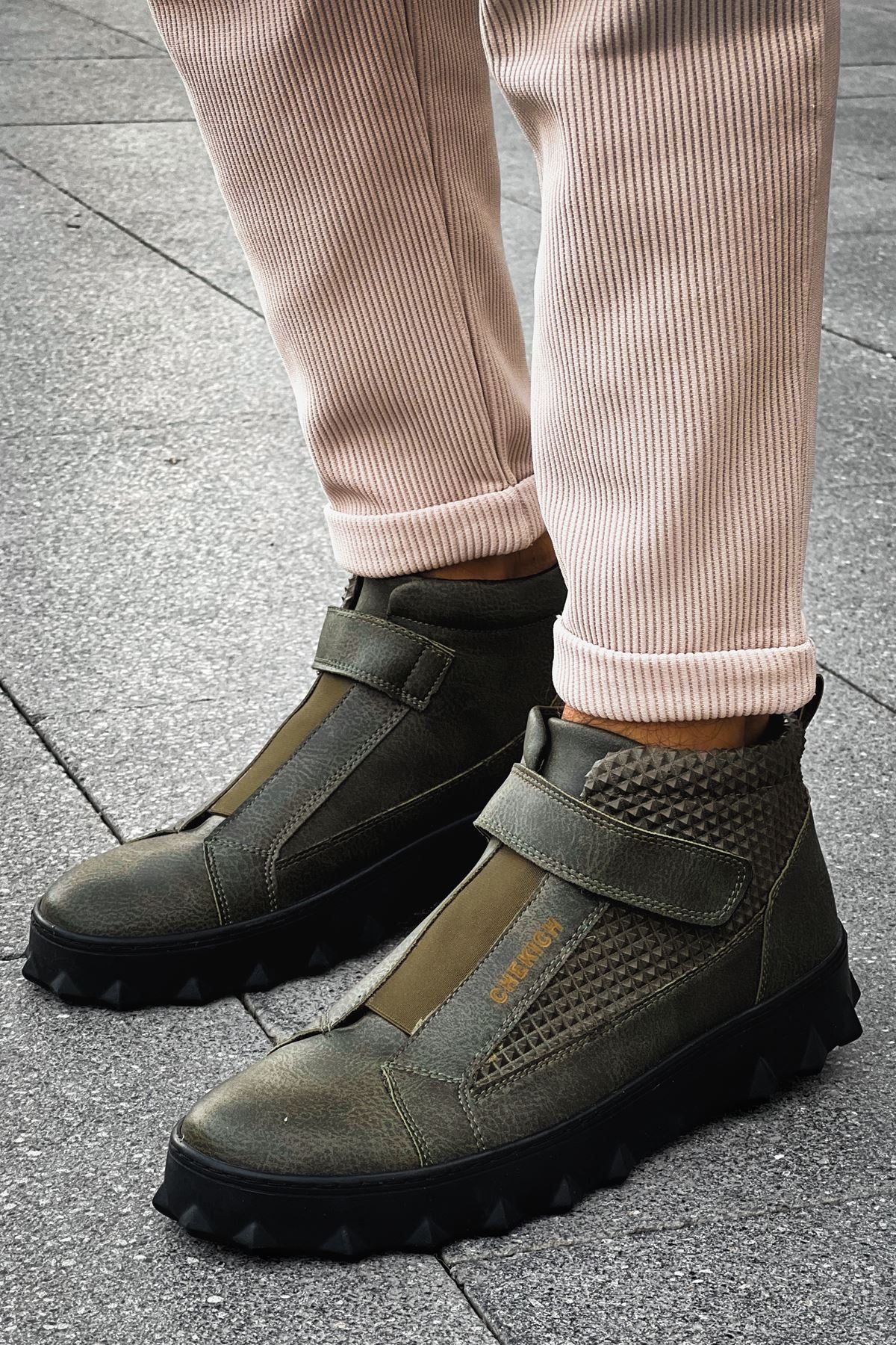 CH103 CST Pyramid Long Men's Boots HAKI - STREETMODE ™