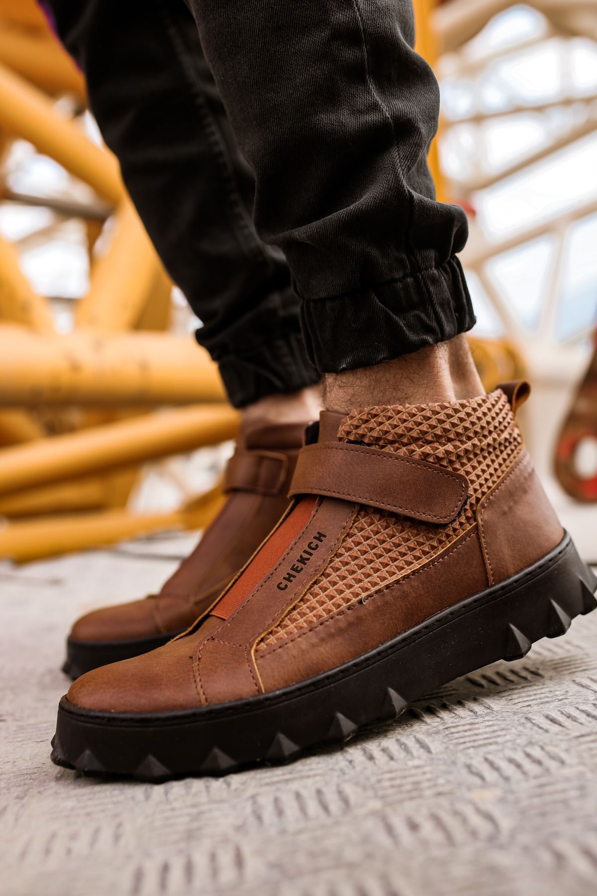 CH103 Men's Brown-Black Sole Casual Sneaker Boots - STREETMODE ™