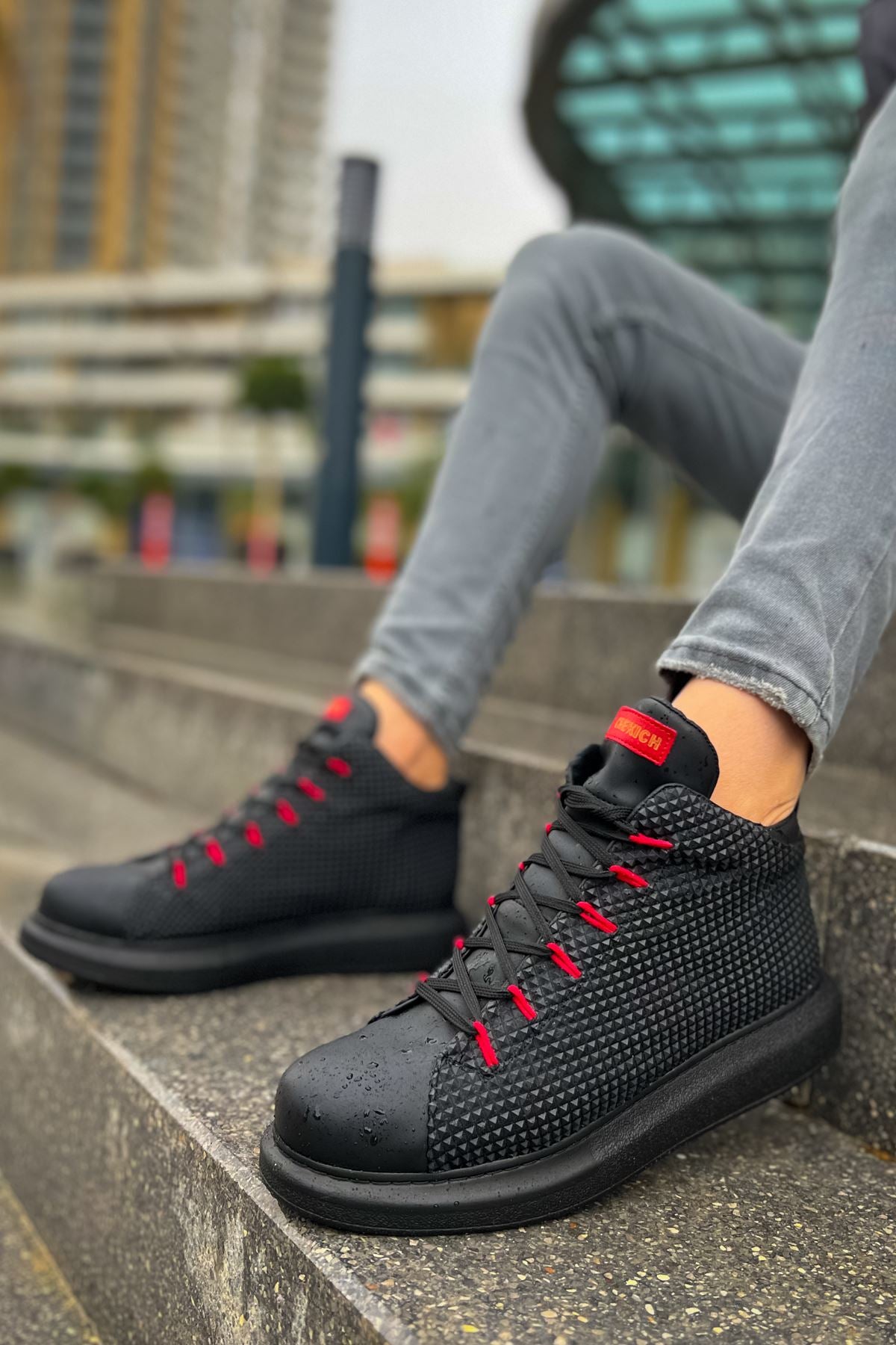 CH111 Garni ST BLACK/RED men's sneakers shoes - STREETMODE ™