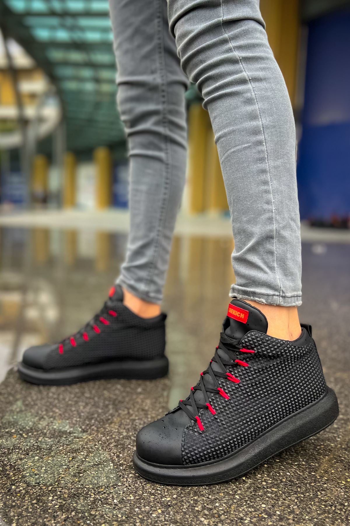 CH111 Garni ST BLACK/RED men's sneakers shoes - STREETMODE ™