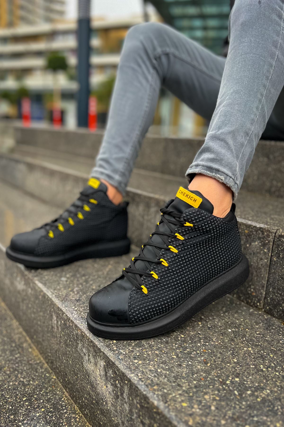 CH111 Garni ST BLACK - YELLOW men's sneakers shoes - STREETMODE ™