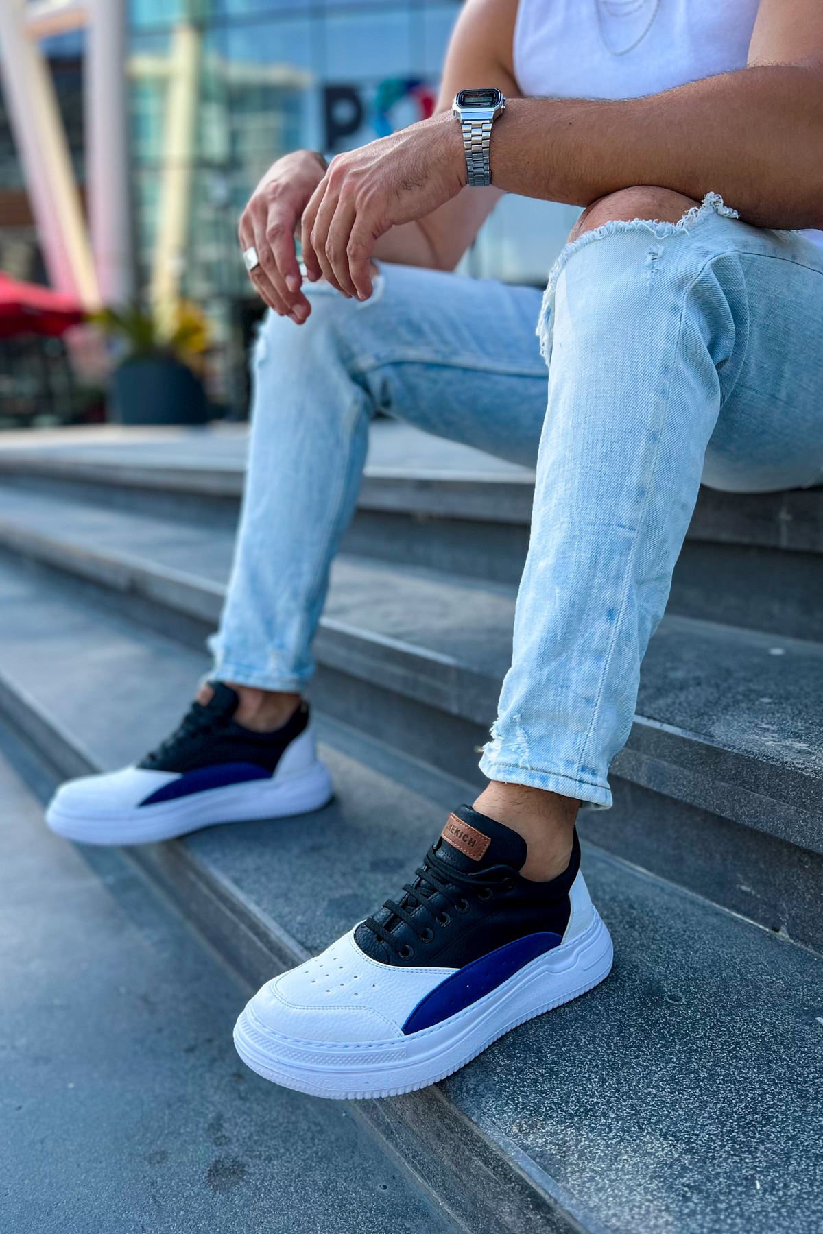 CH115 WS Men's Shoes WHITE / SAX BLUE / BLACK - STREETMODE ™