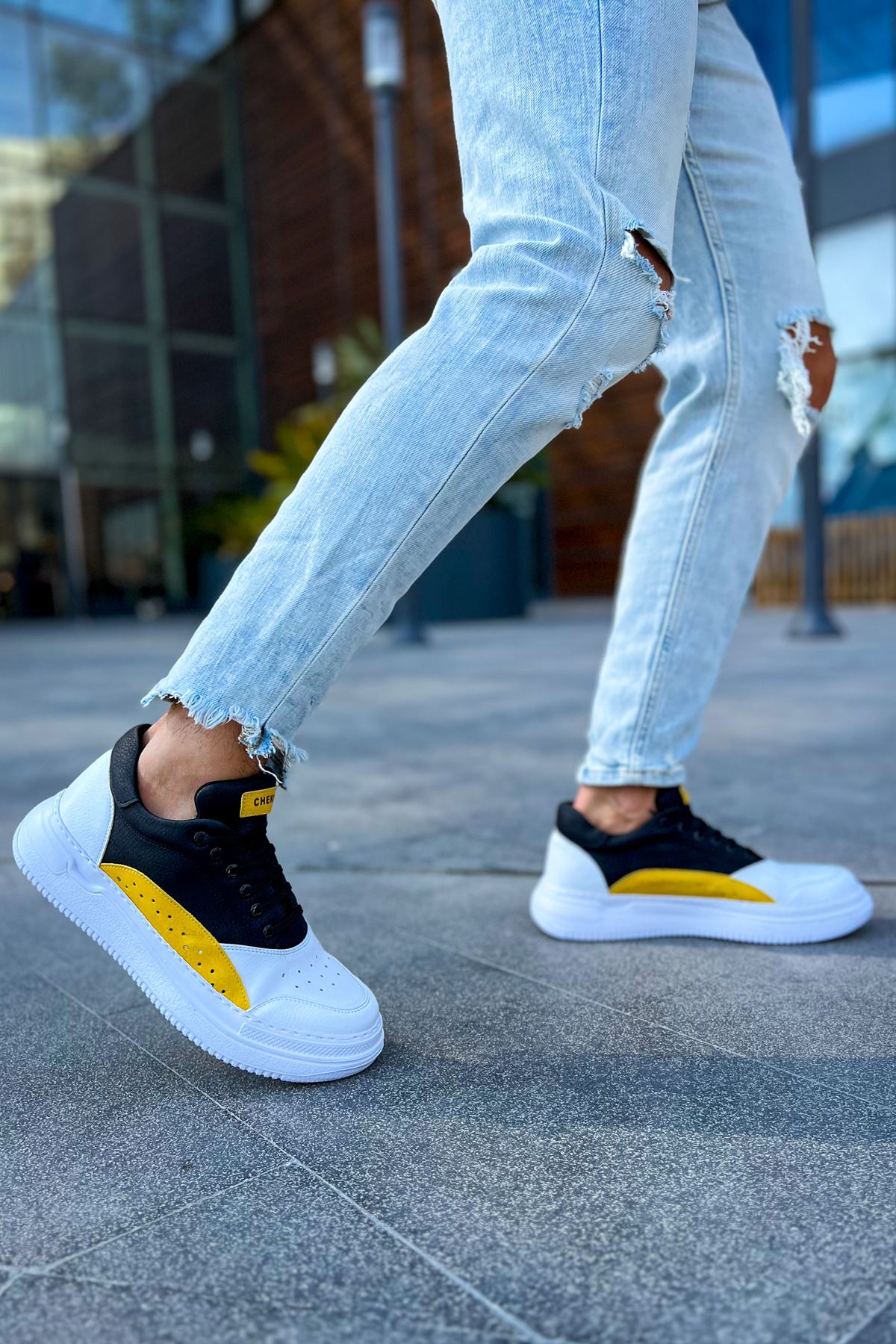 CH115 WS Men's Shoes WHITE / YELLOW / BLACK - STREETMODE ™